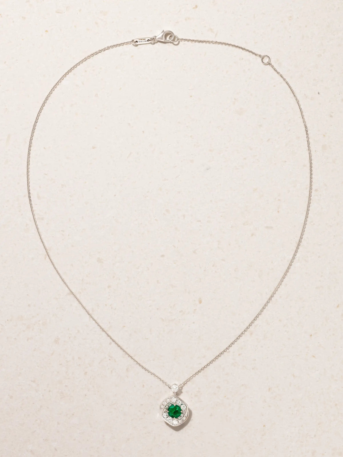 Frozen Kiss 18-karat White Gold, Emerald And Diamond Necklace