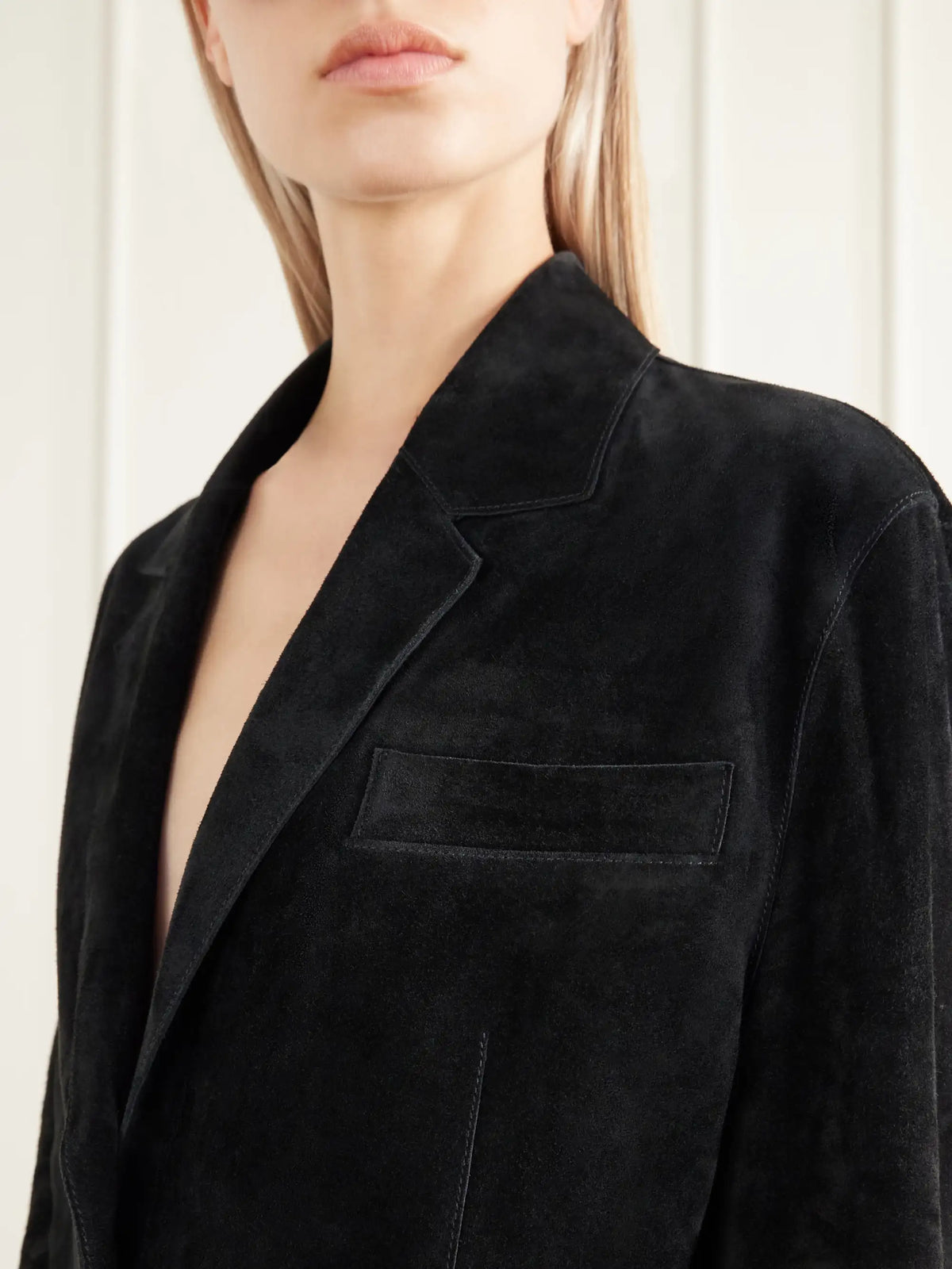 The Row Kadie Paneled Suede Blazer