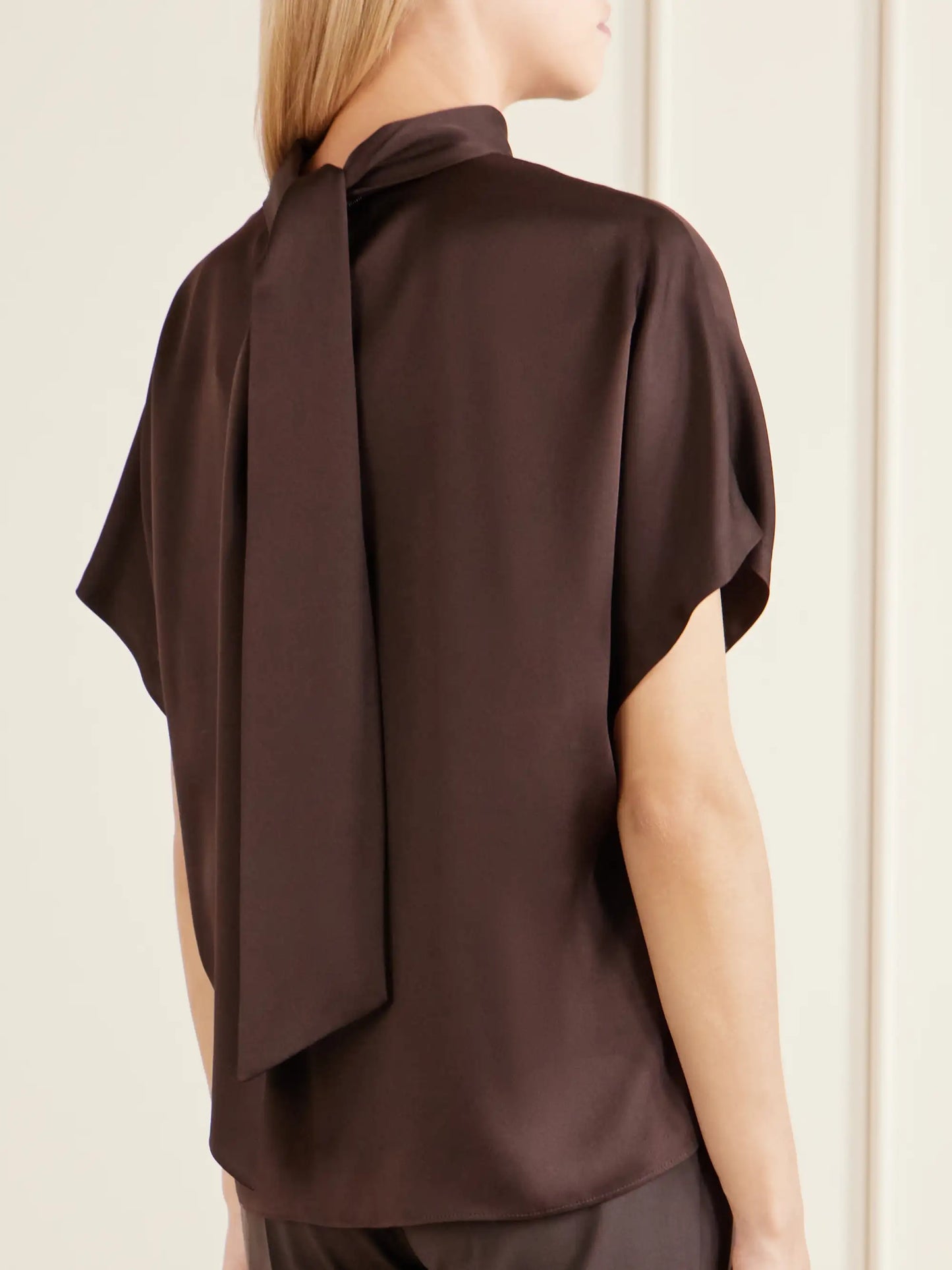 Draped Silk-satin Blouse