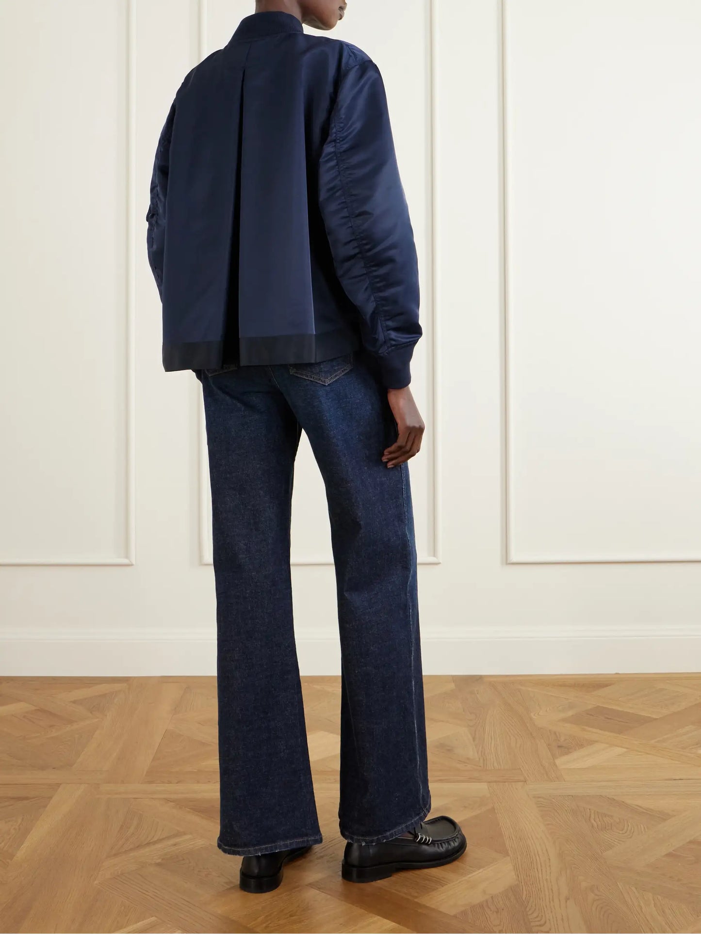 Pleated Padded Shell Bomber Jacket
