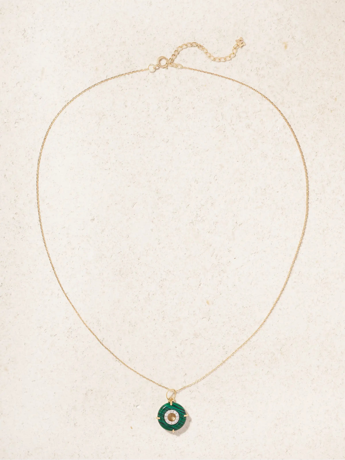 Donut 14-karat Gold, Malachite And Diamond Necklace