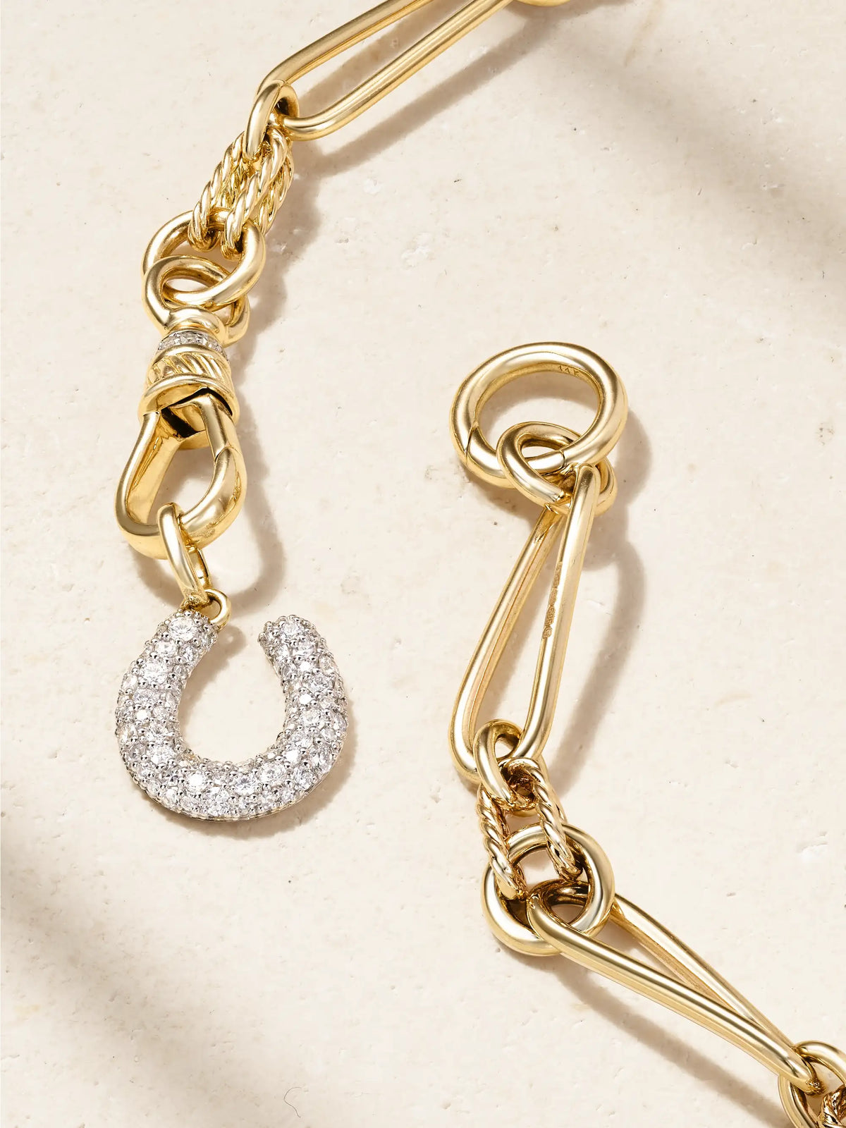 Twisted Chain, Horseshoe And Heart Convertible 14-karat Gold, Rhodium-plated, Ruby And Diamond Necklace