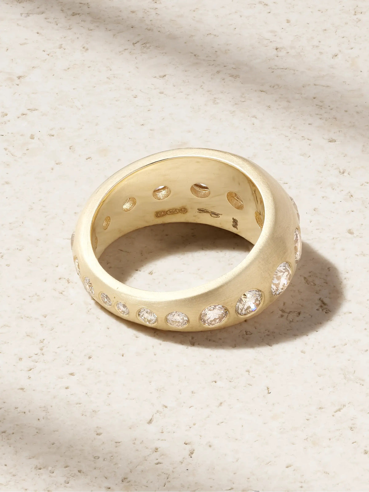 Dome 14-karat Gold Diamond Ring