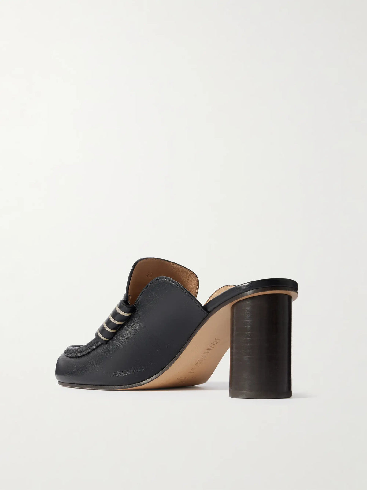 Loafer Whipstitched Leather Mules