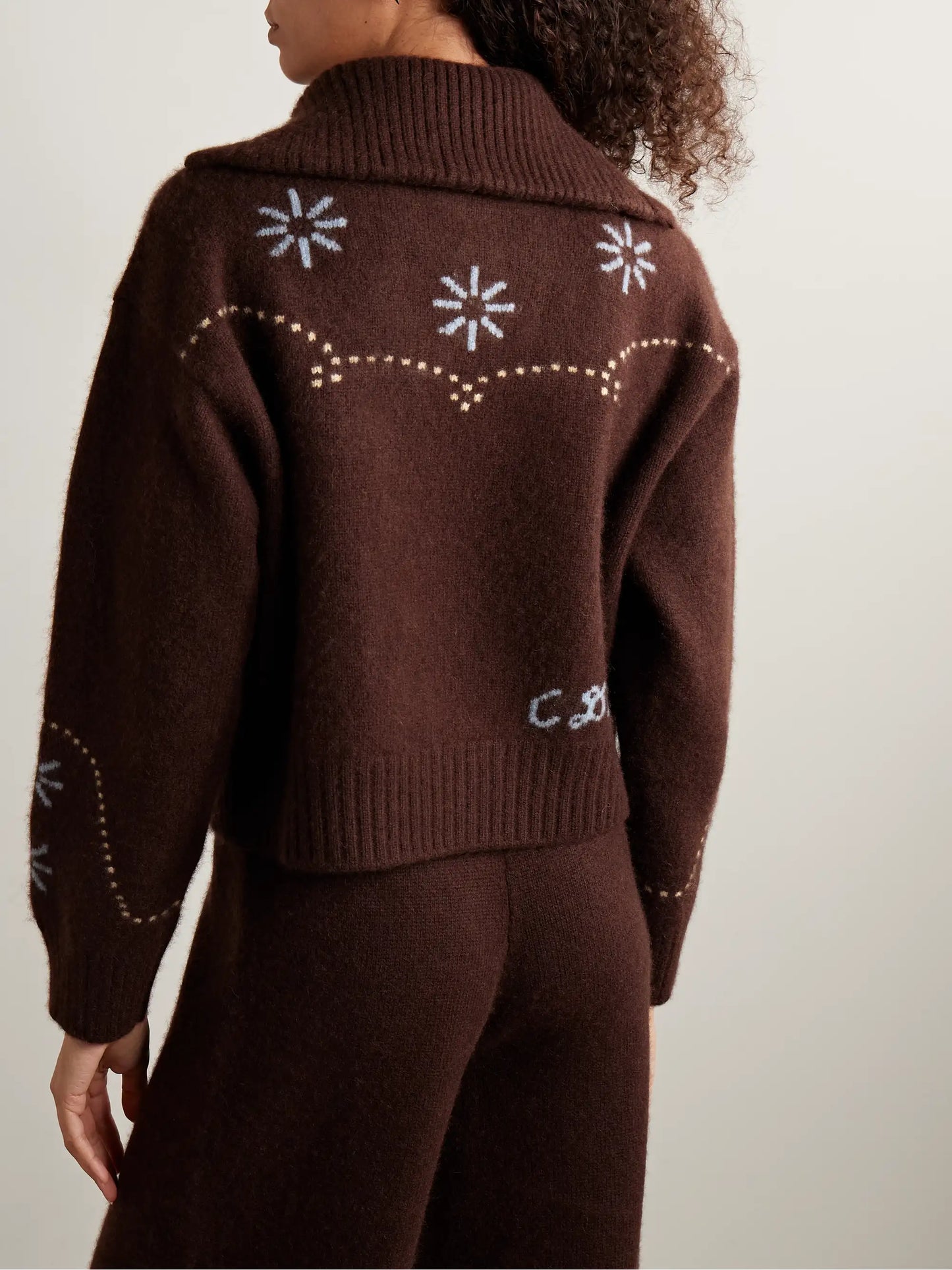 Intarsia-knit Cashmere Cardigan