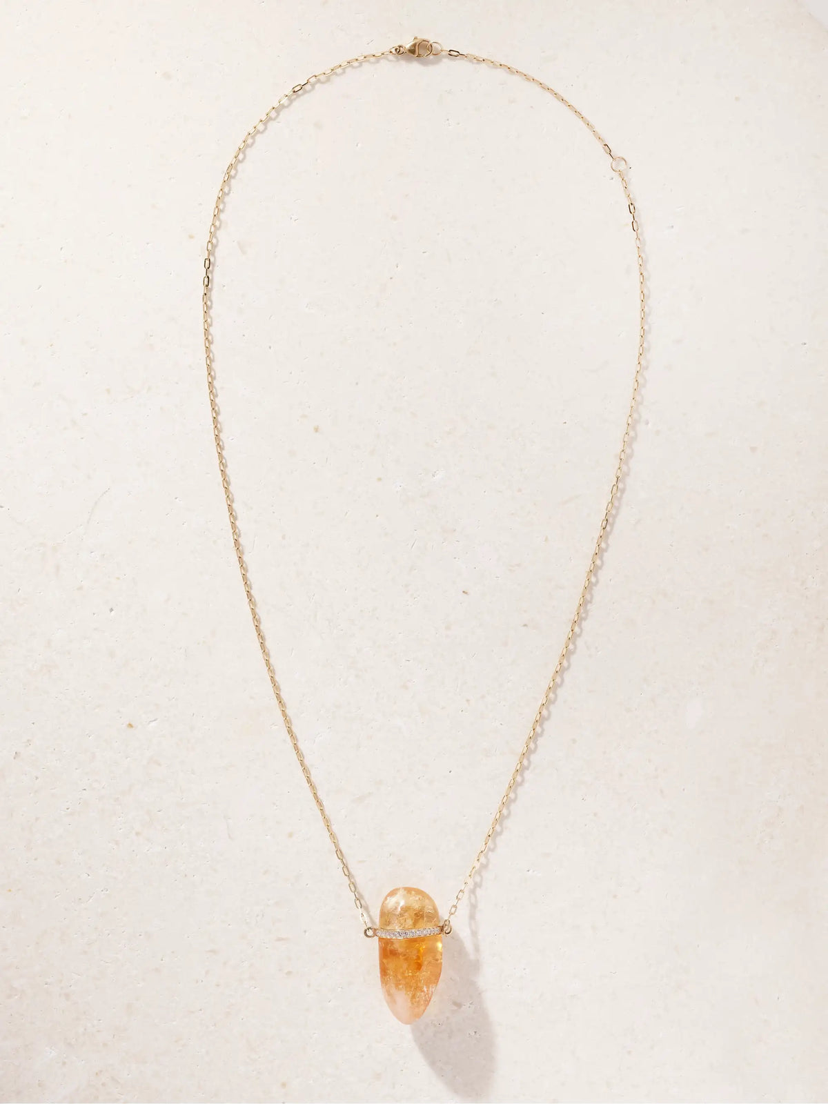 14-karat Gold, Citrine And Diamond Necklace