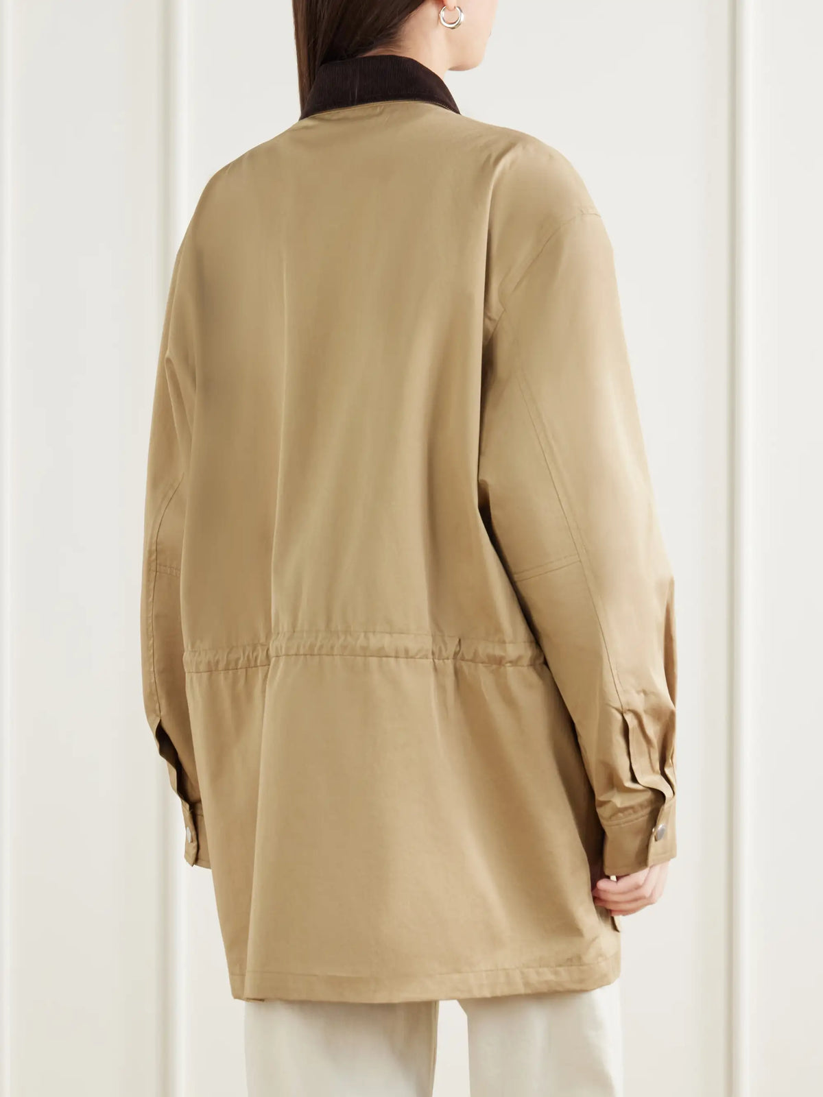 FRAME The Safari Drawstring Corduroy-trimmed Cotton-twill Jacket