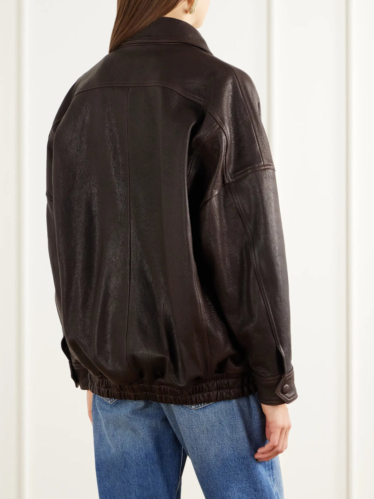 Nour Hammour Dalma Full-grain Leather Jacket