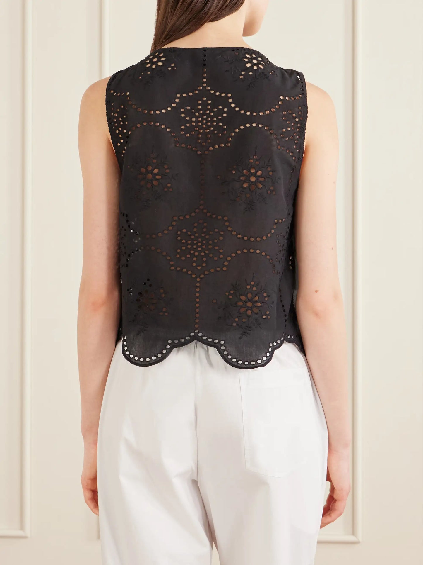 Scalloped Broderie Anglaise Cotton Top