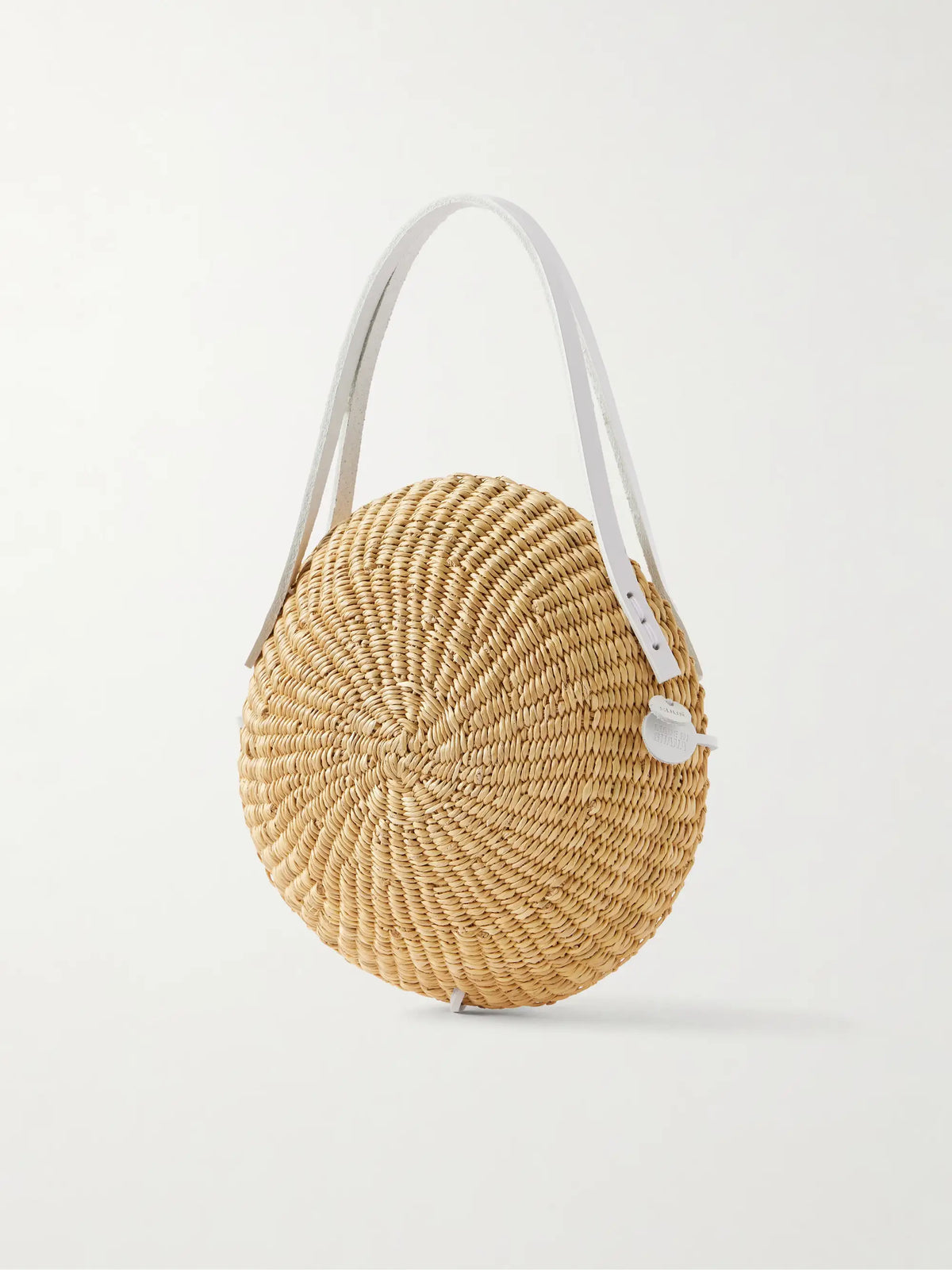 Talata Mini Leather-trimmed Raffia Bag