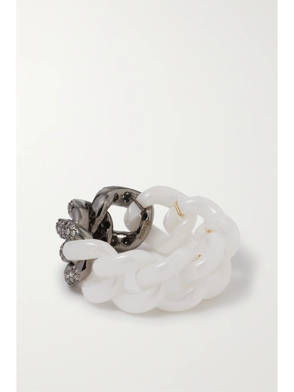 Ceramic, 18-karat Blackened Gold And Diamond Ring