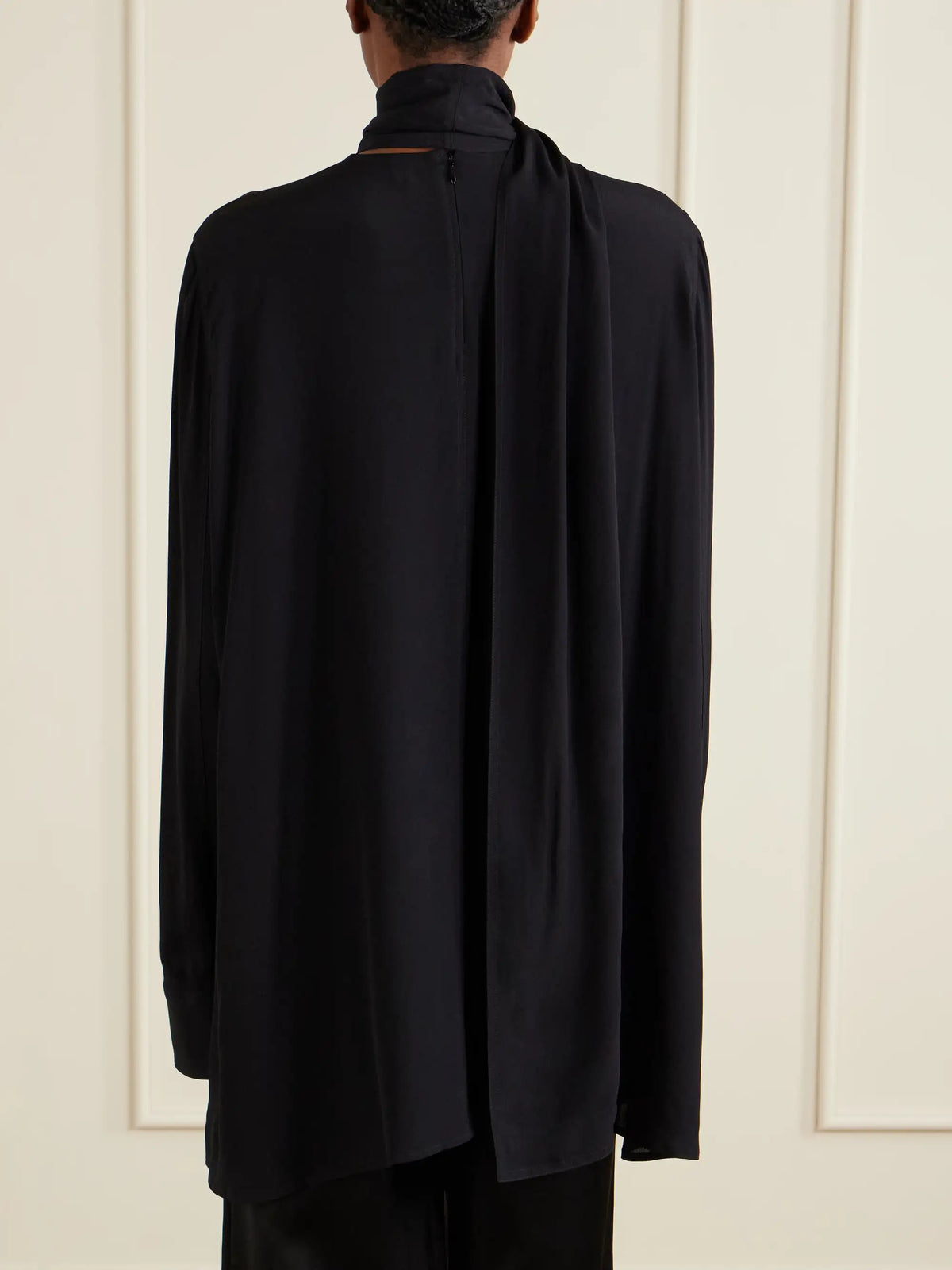 Scarf-detailed Woven Blouse