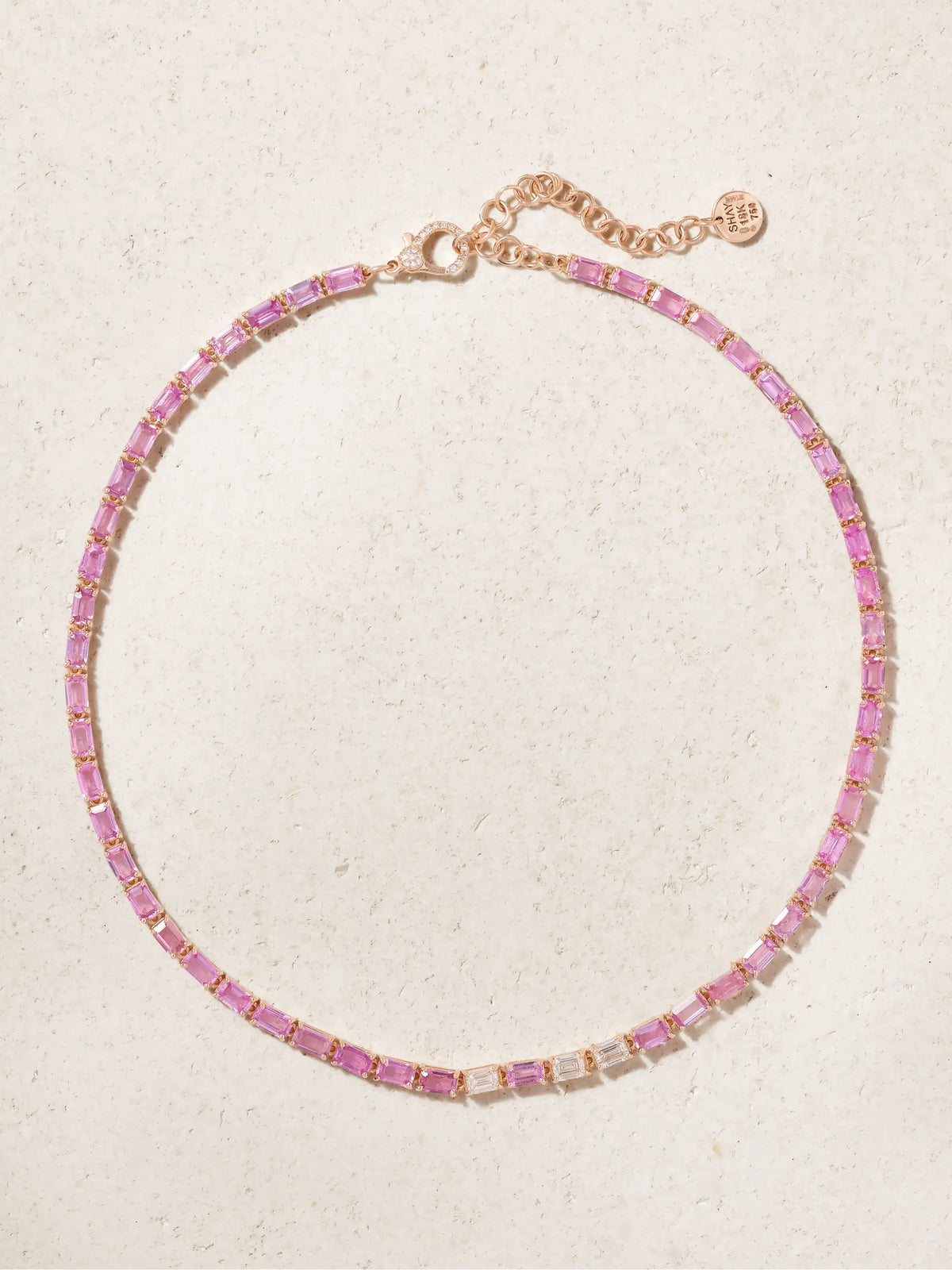 18-karat Rose Gold Sapphire And Diamond Tennis Necklace