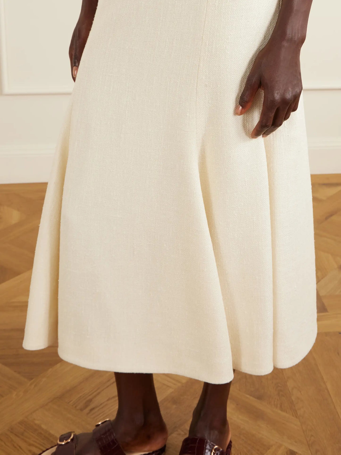 Patterson Frayed Wool And Cashmere-blend Midi Skirt