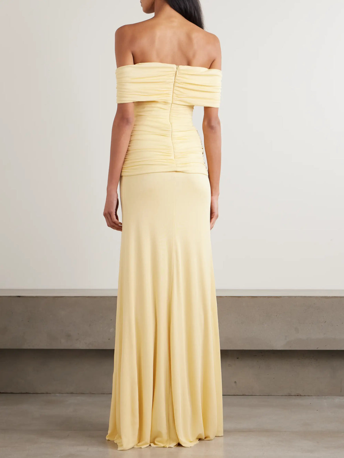 Rebecca Vallance Zaley Off-the-shoulder Ruched Jersey Gown