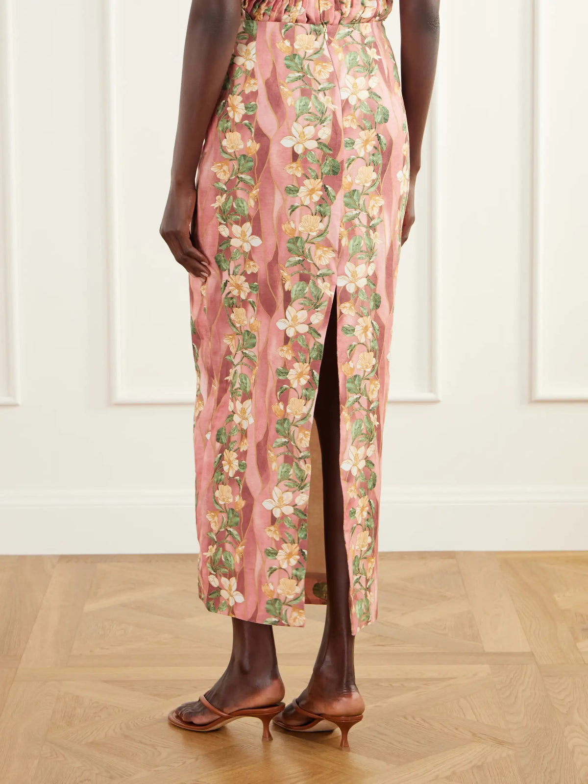 Agua by Agua Bendita Lirica Cauca Floral-print Linen-woven Maxi Skirt