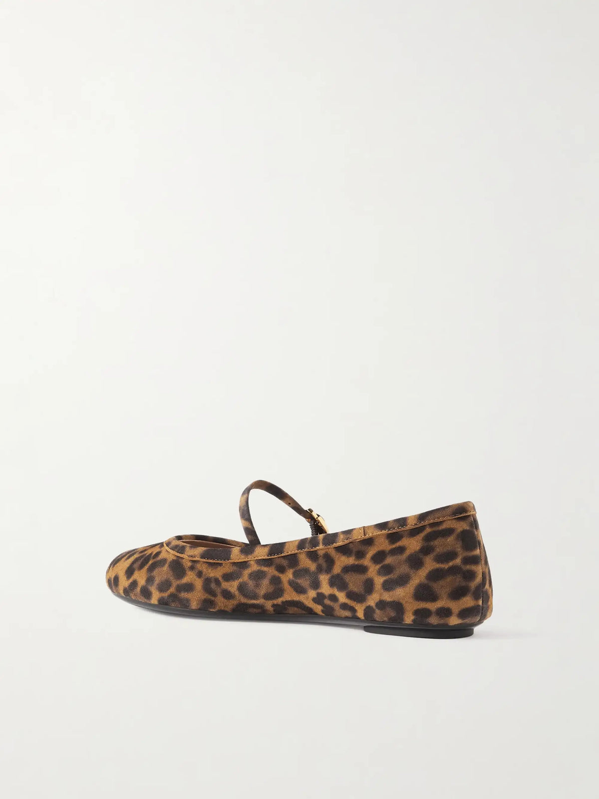 Carla Leopard-print Suede Mary Jane Ballet Flats