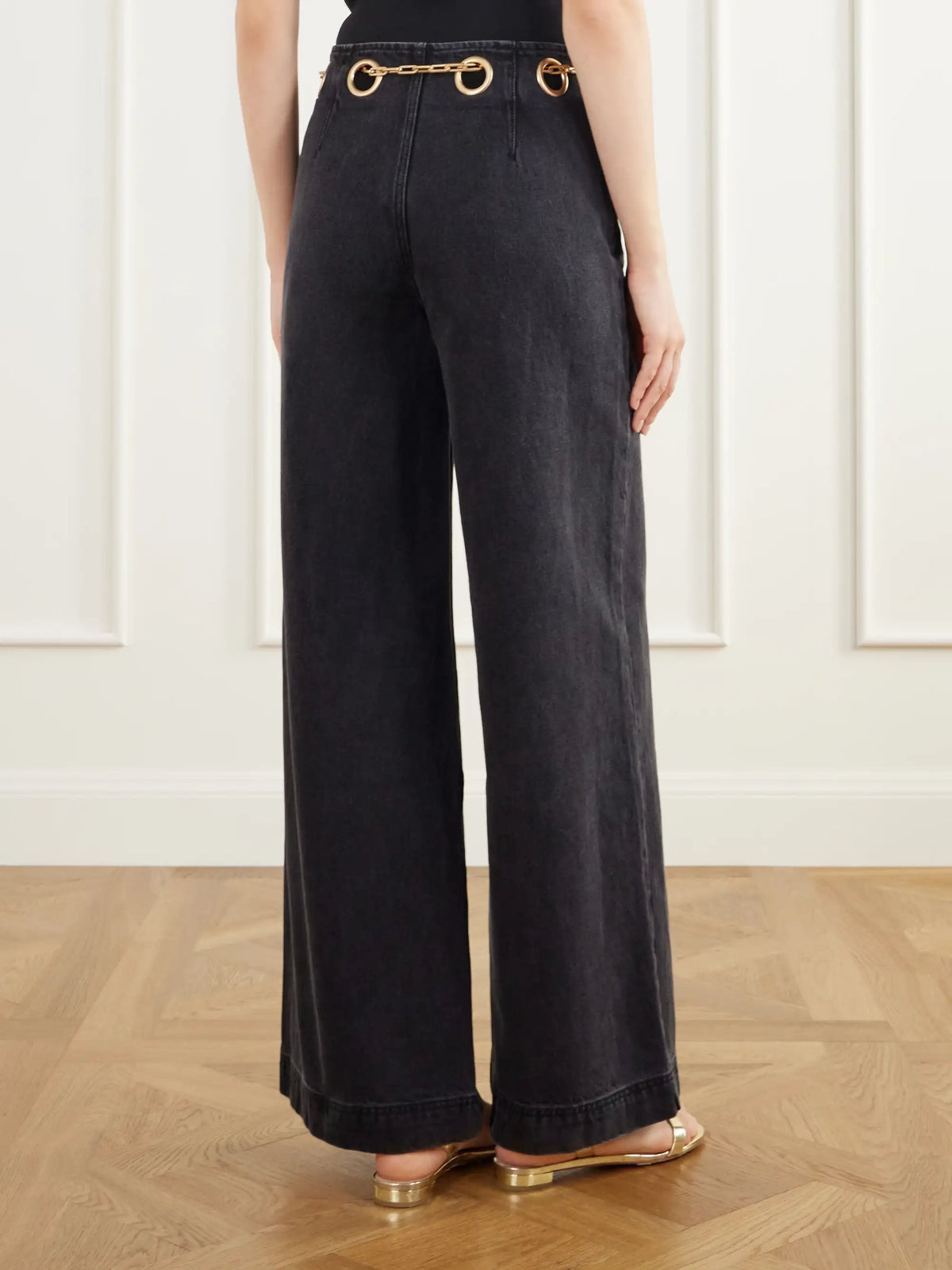 Cult Gaia Sydney Embellished Low-rise Flared Jeans