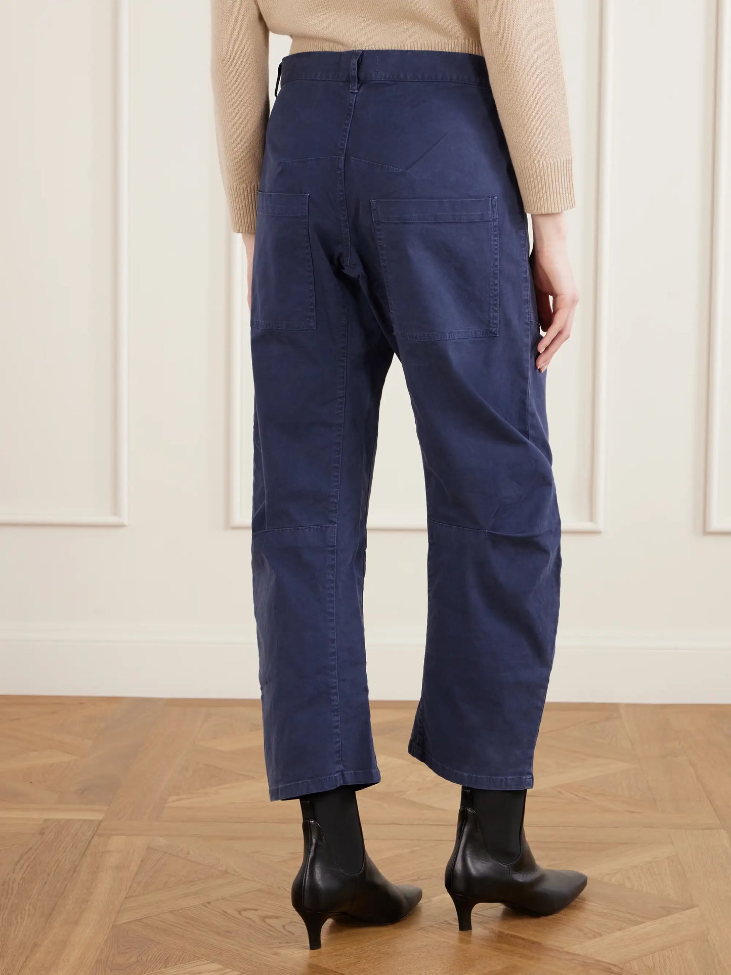 Shon Cotton-blend Twill Barrel-leg Pants