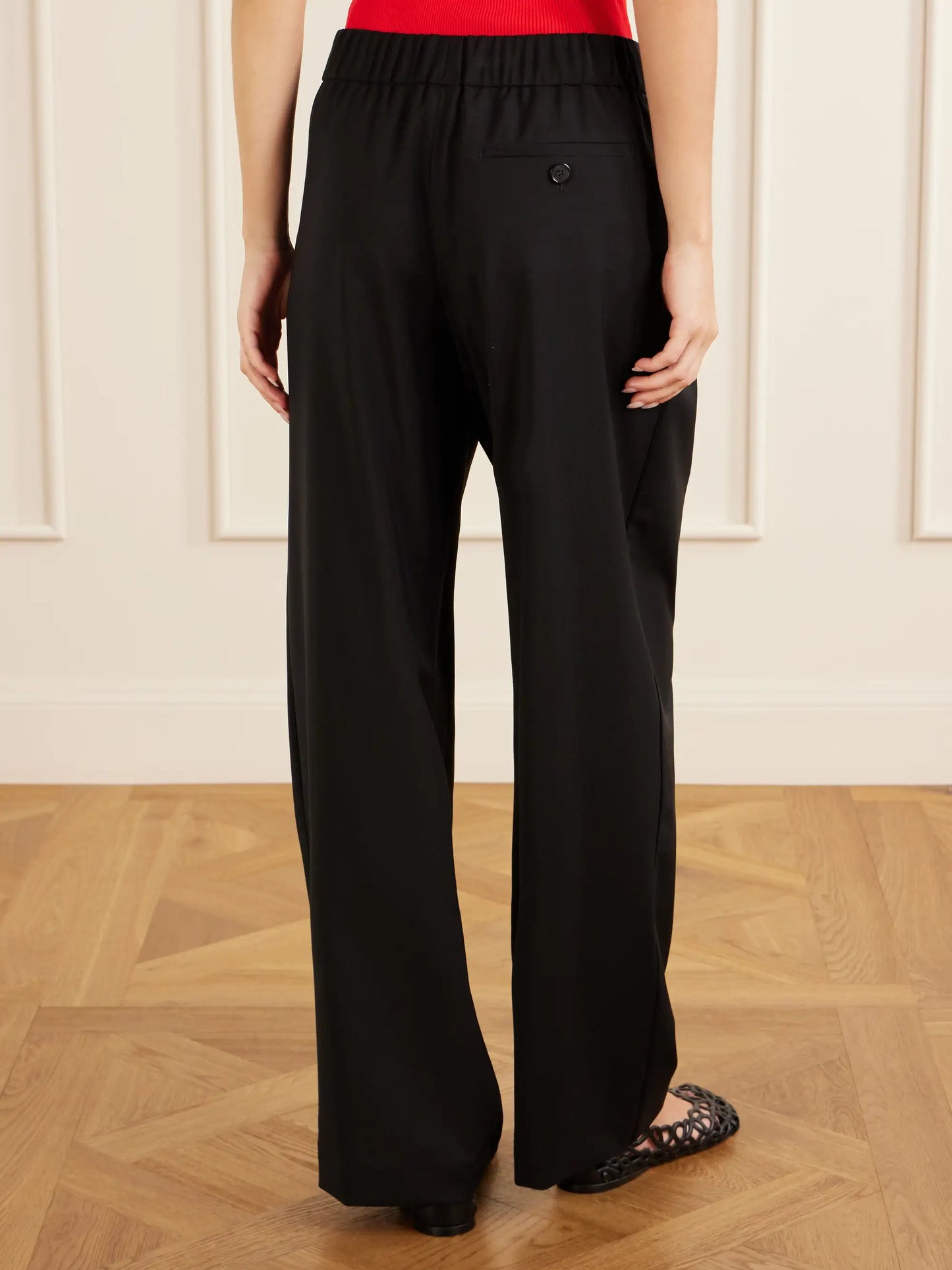 Pleated Wool Mid-rise Straight-leg Pants