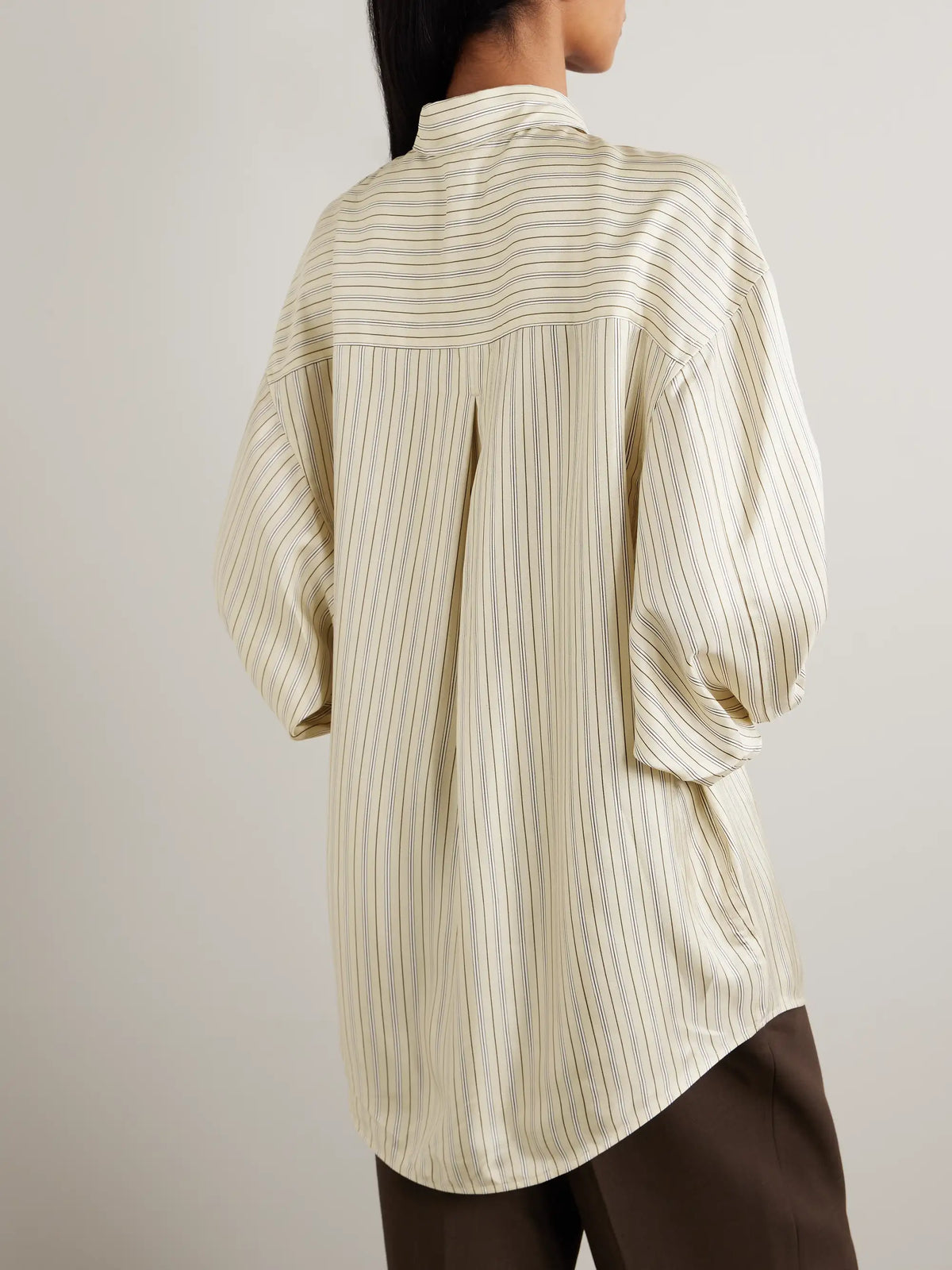 Oversized Striped Silk Shirt