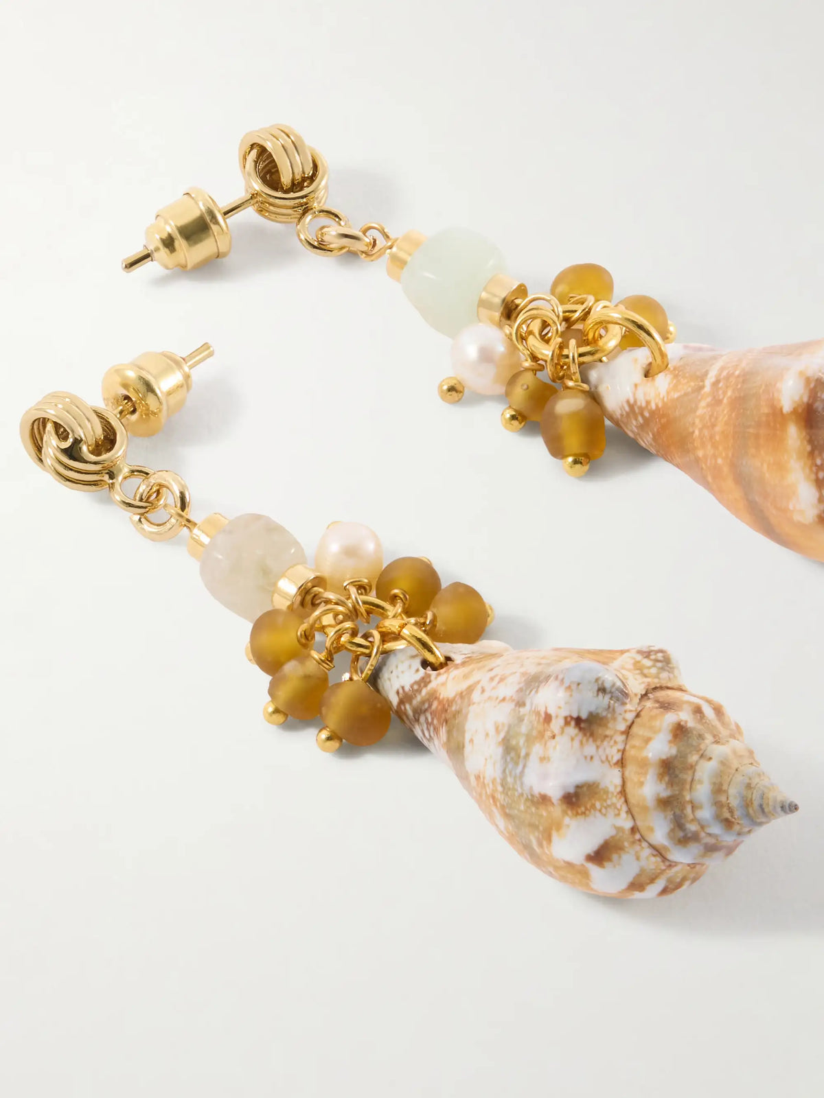 Samsara Gold-plated And Seashell Beaded Earrings