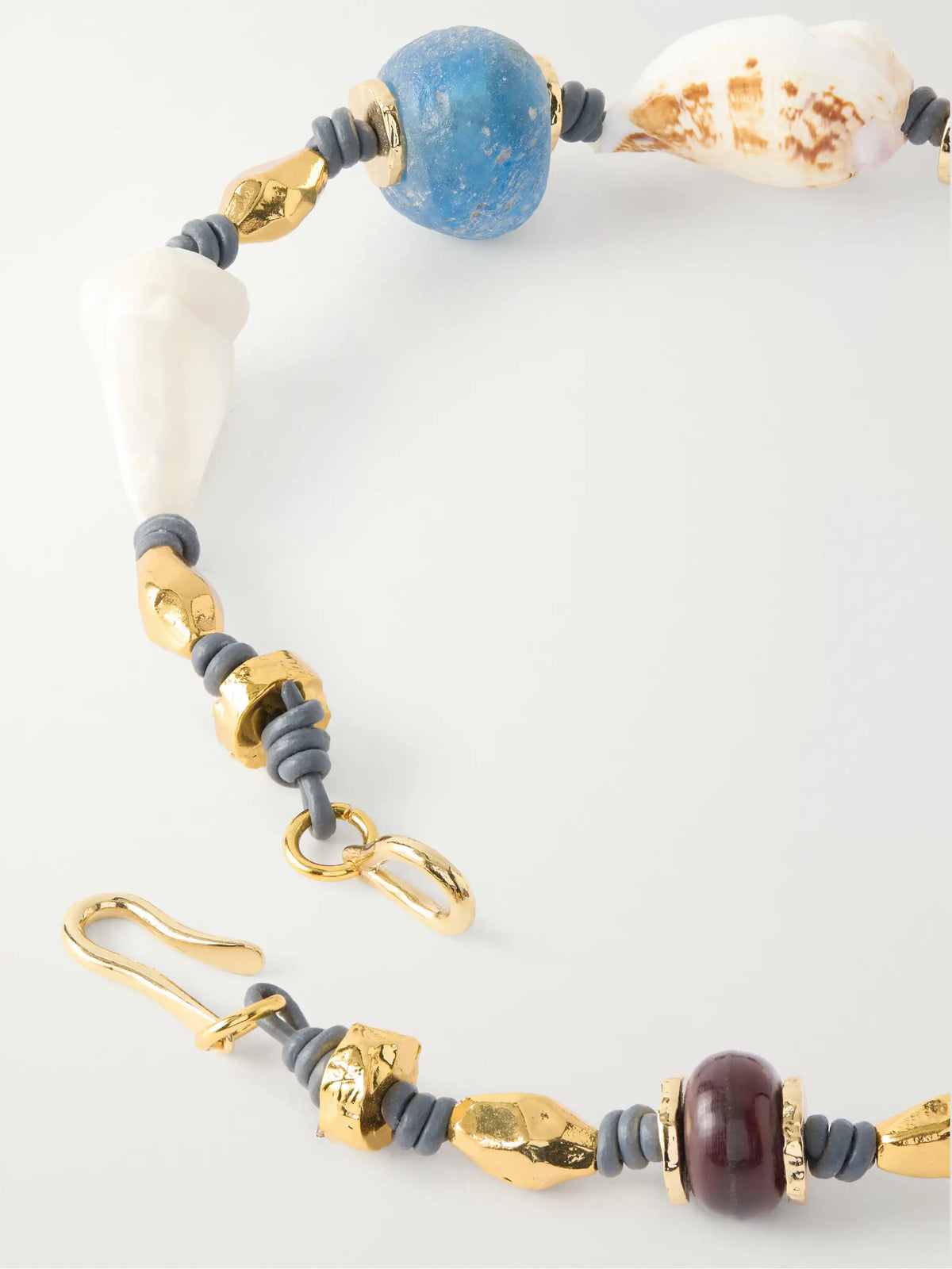 Evil Eye Gold-plated, Seashell And Ceramic Necklace