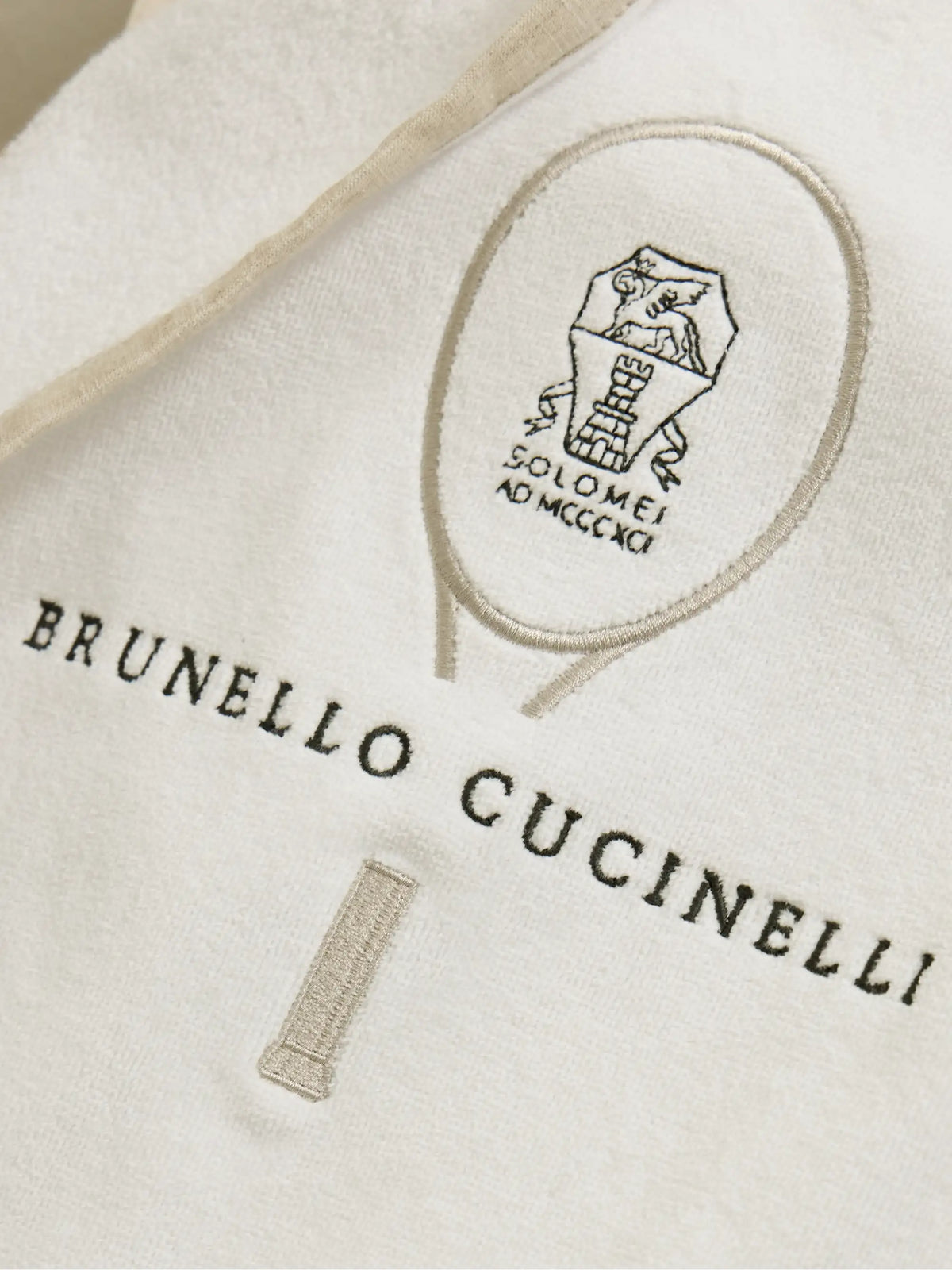 Linen-trimmed Embroidered Cotton-terry Towel