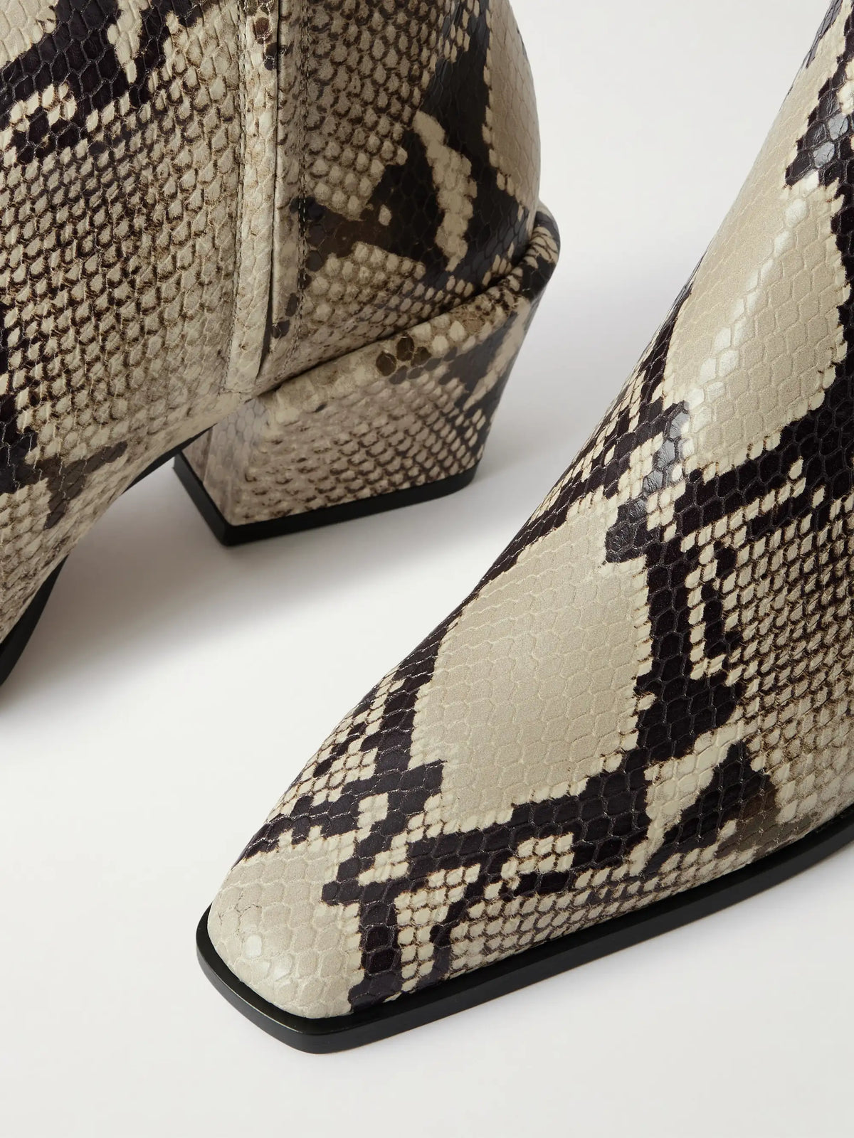 Bettina 50 Snake-effect Leather Ankle Boots