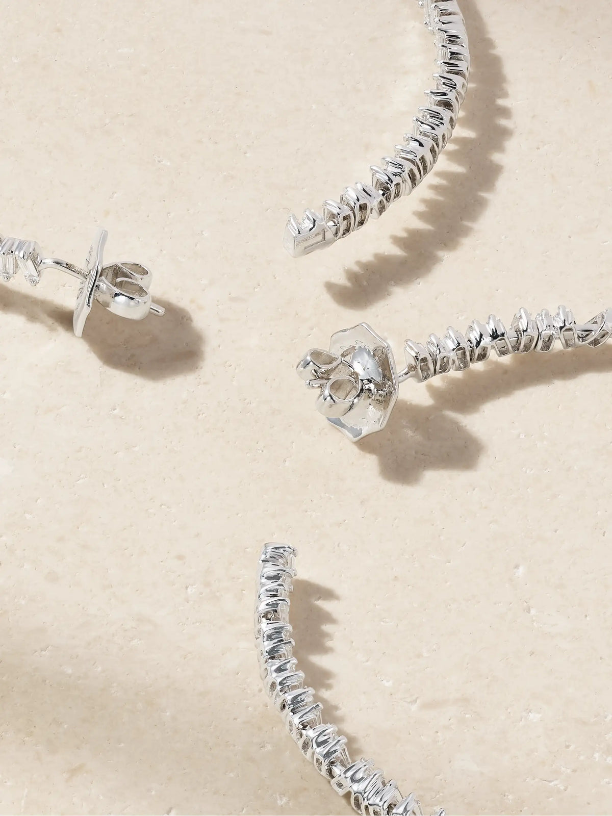 Suzanne Kalan 18-karat White Gold Diamond Hoop Earrings