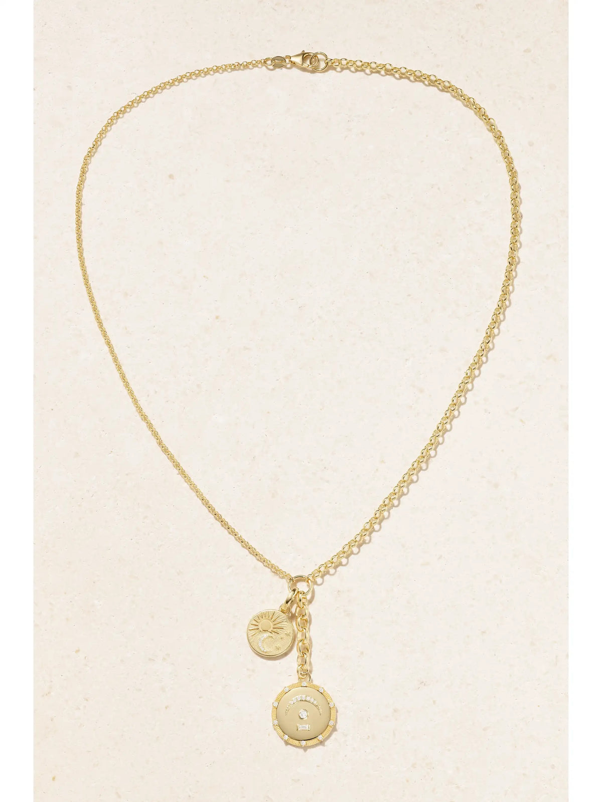 Pause + Balance Medium Mixed Belcher Story 18-karat Gold Diamond Necklace