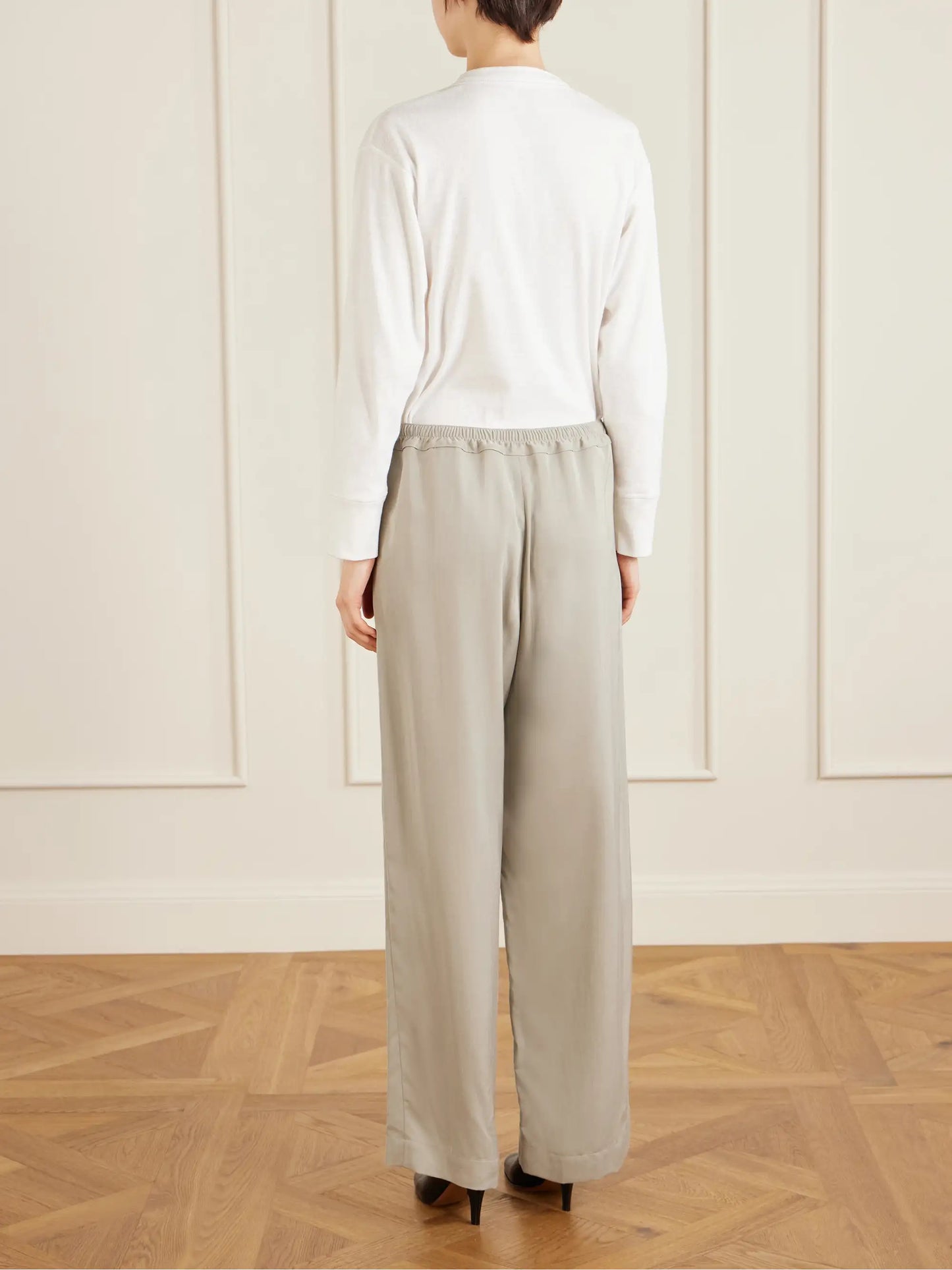 Duvain Silk Straight-leg Pants