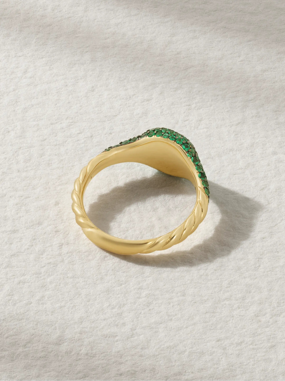 18-karat Gold Emerald Pinky Ring