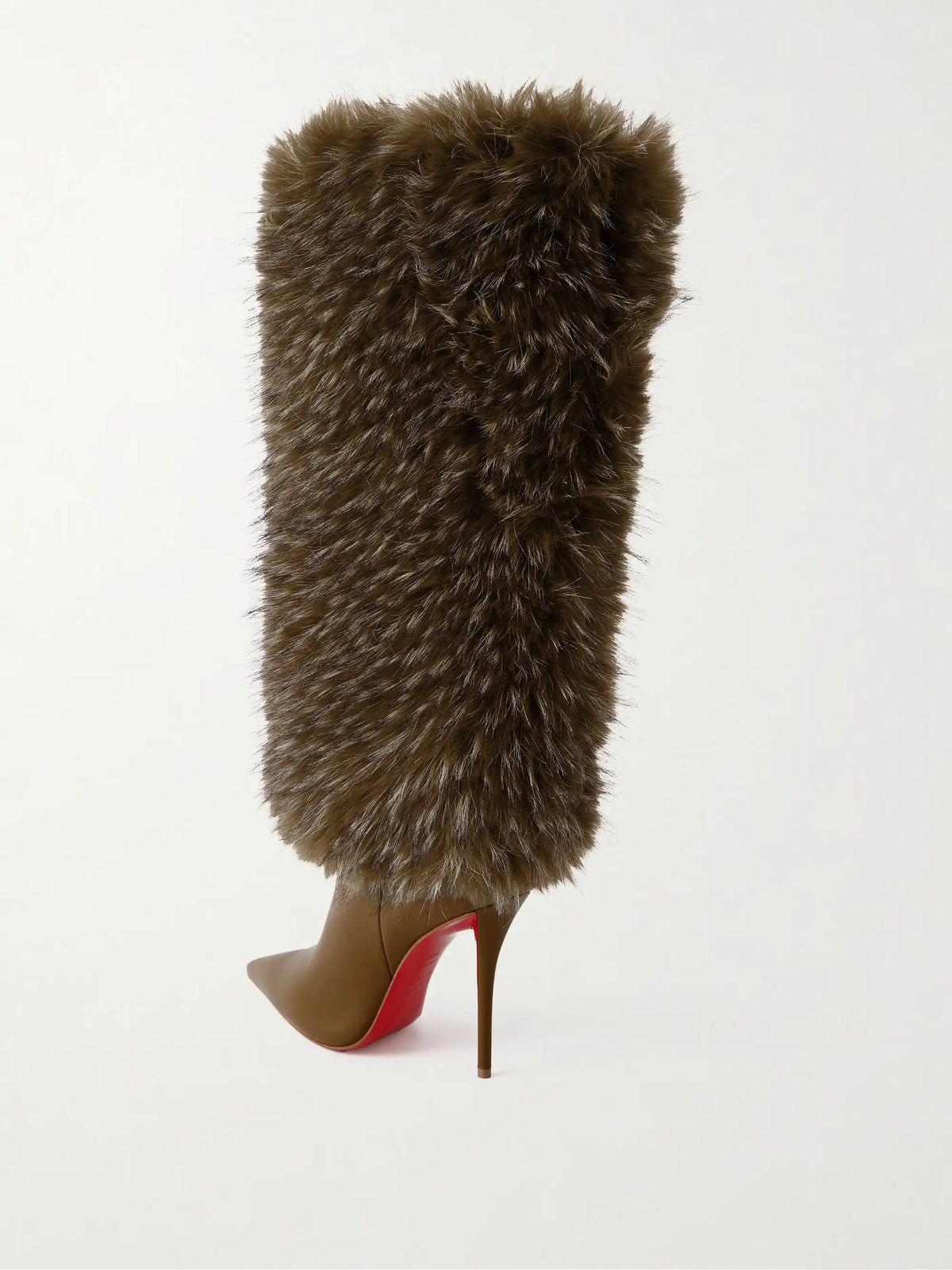 Yangzee 100 Plush And Leather Knee Boots