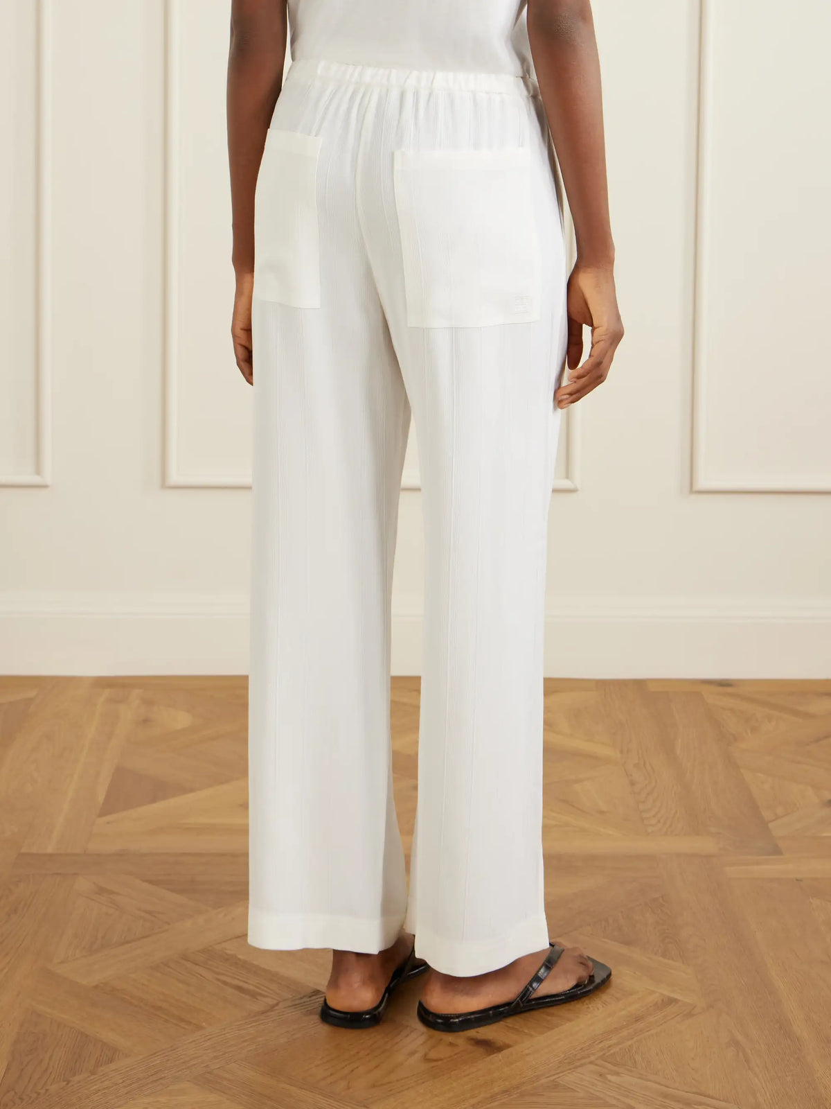 Striped Woven Wide-leg Pants