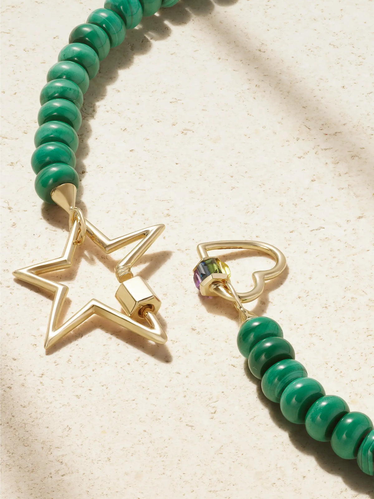Heartlock + Starlock 14-karat Gold Multi-stone Necklace