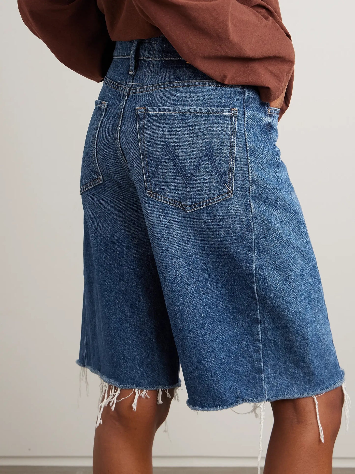 The Half Pipe Bermuda Fray Denim Shorts