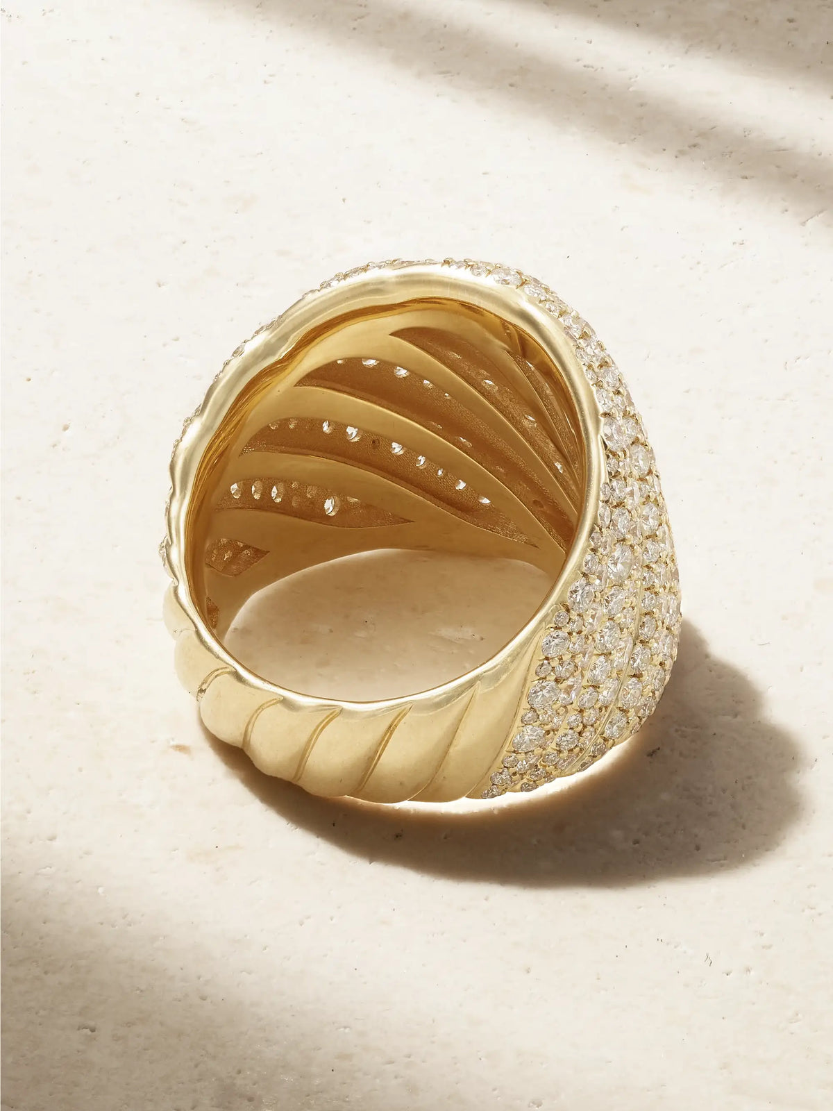 Sculpted Cable 18-karat Gold Diamond Ring