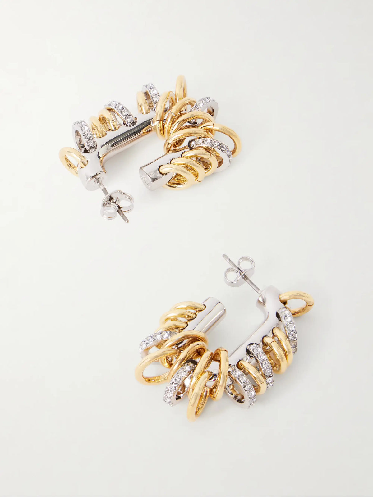 Punk Xl Two-tone Silver And Gold Earrings