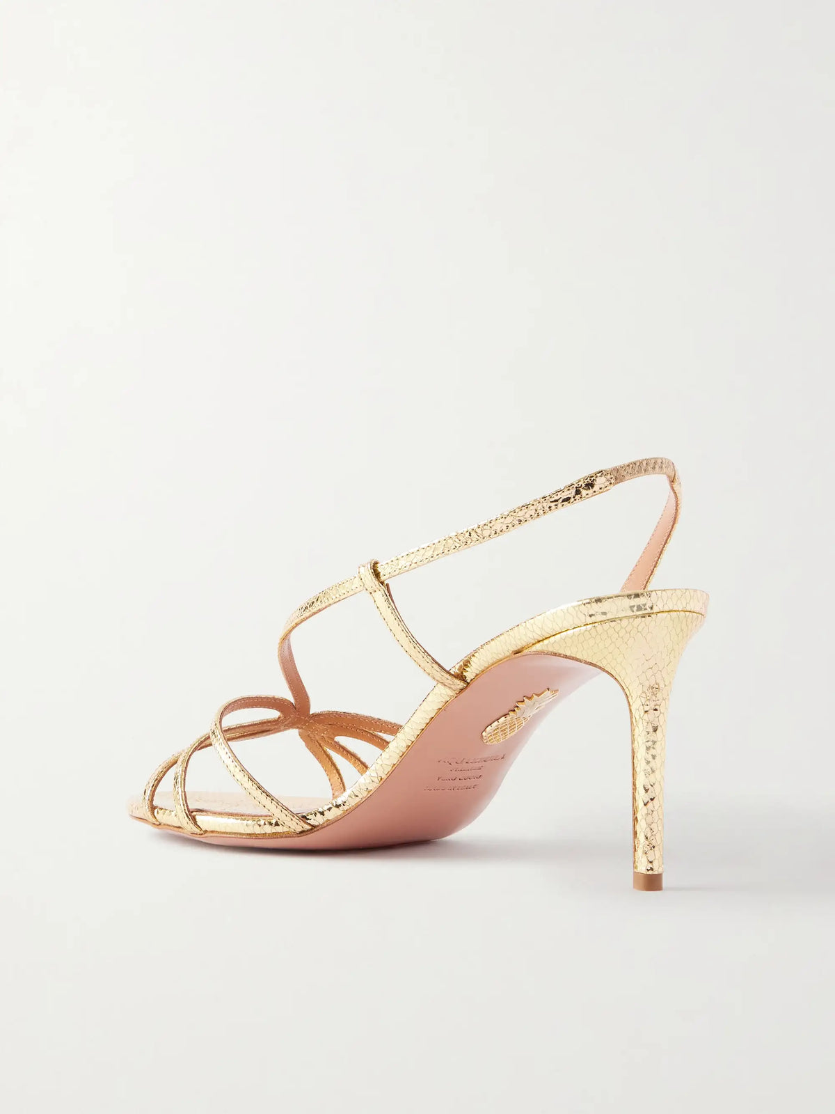 Talk To Me 75 Metallic Snake-effect Leather Slingback Sandals
