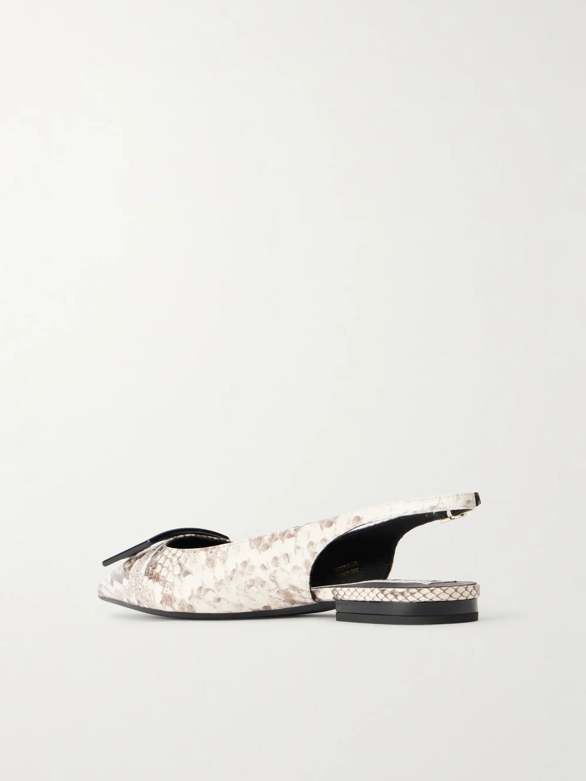 Gommettine Buckled Snake-effect Leather Slingback Ballet Flats