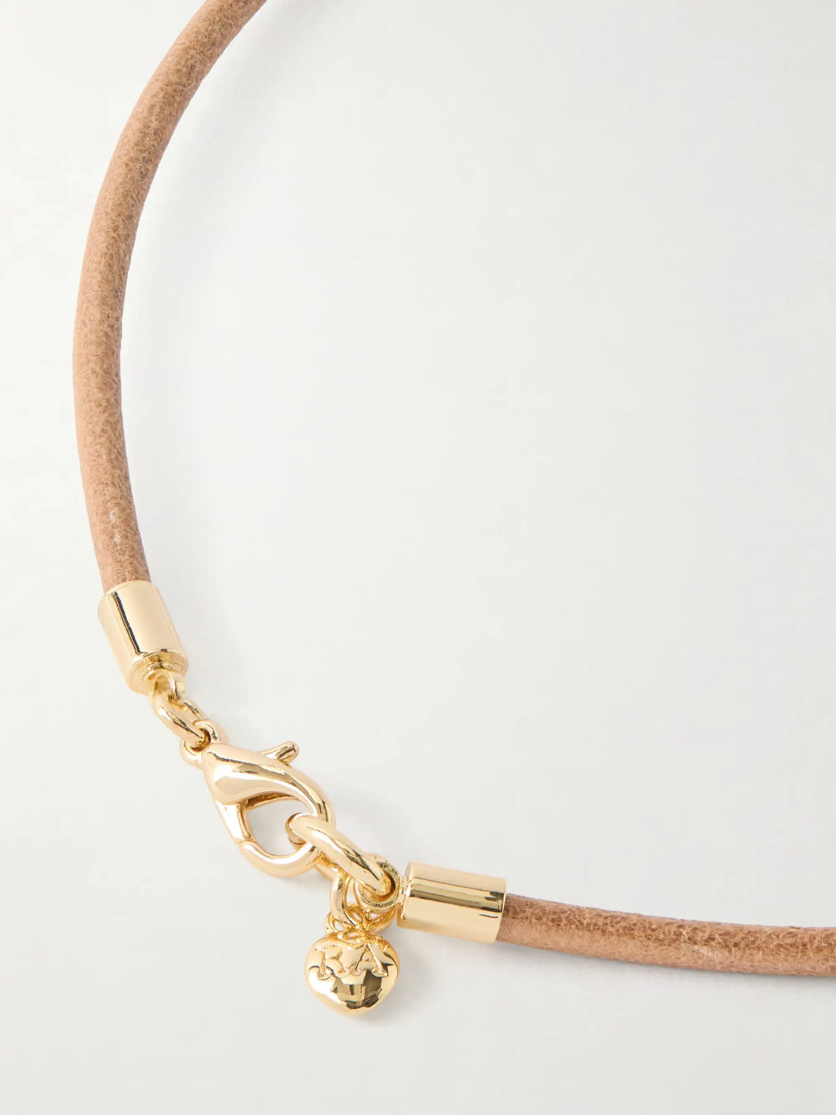 The Leather Stone Slider Gold-tone, Turquois, Enamel And Leather Necklace