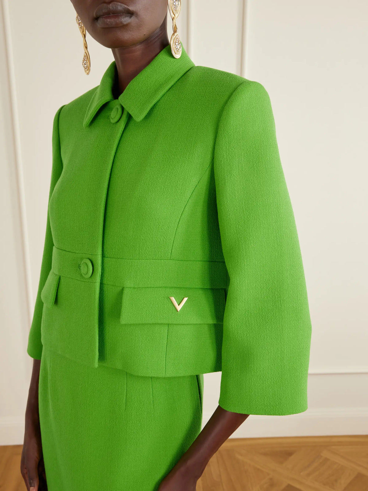 Cropped Wool-crepe Jacket