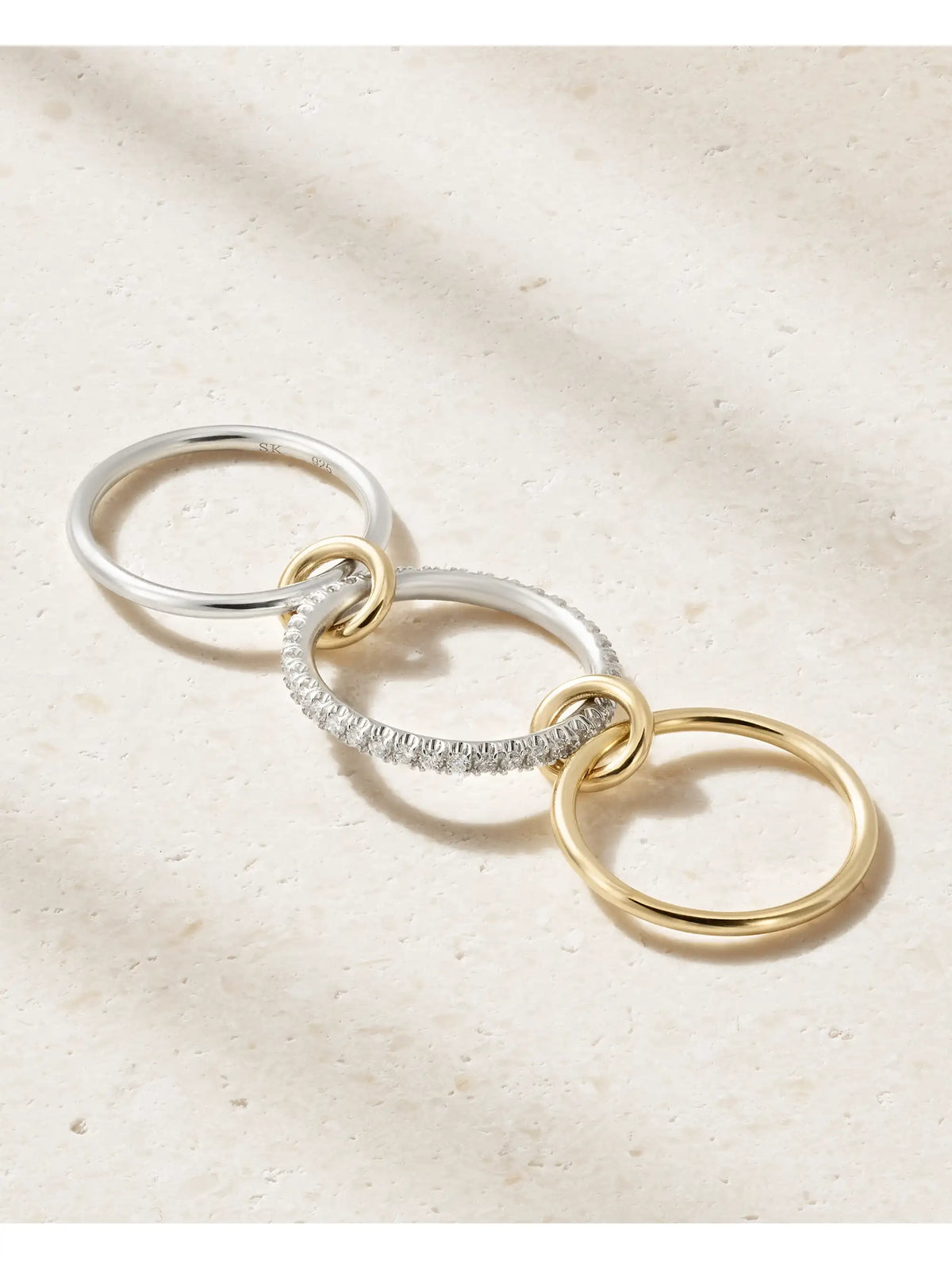 Tigris Sterling Silver, 18-karat Gold And Diamond Ring