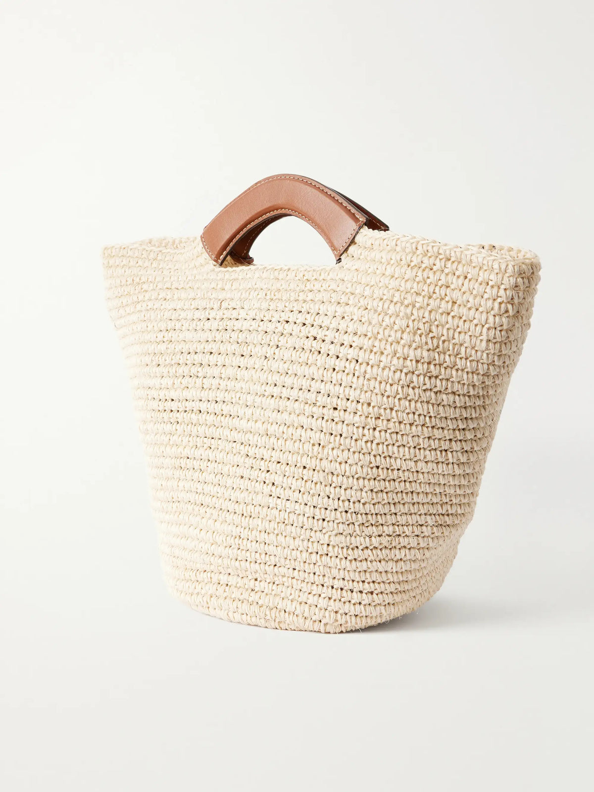 Hunting Season Leather-trimmed Raffia Tote