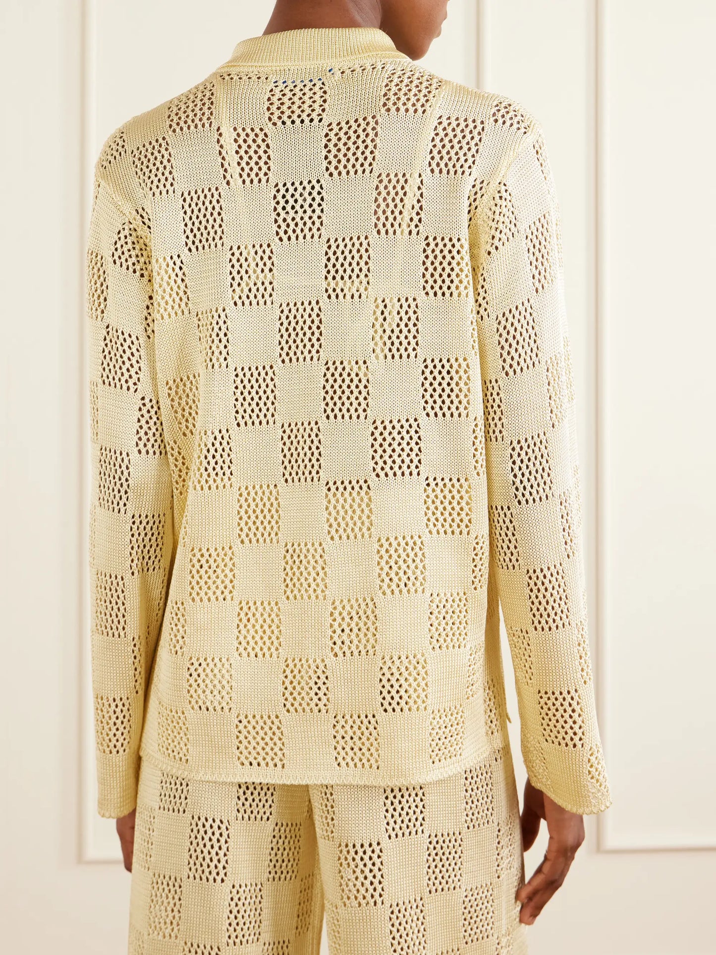 Checked Woven Cardigan