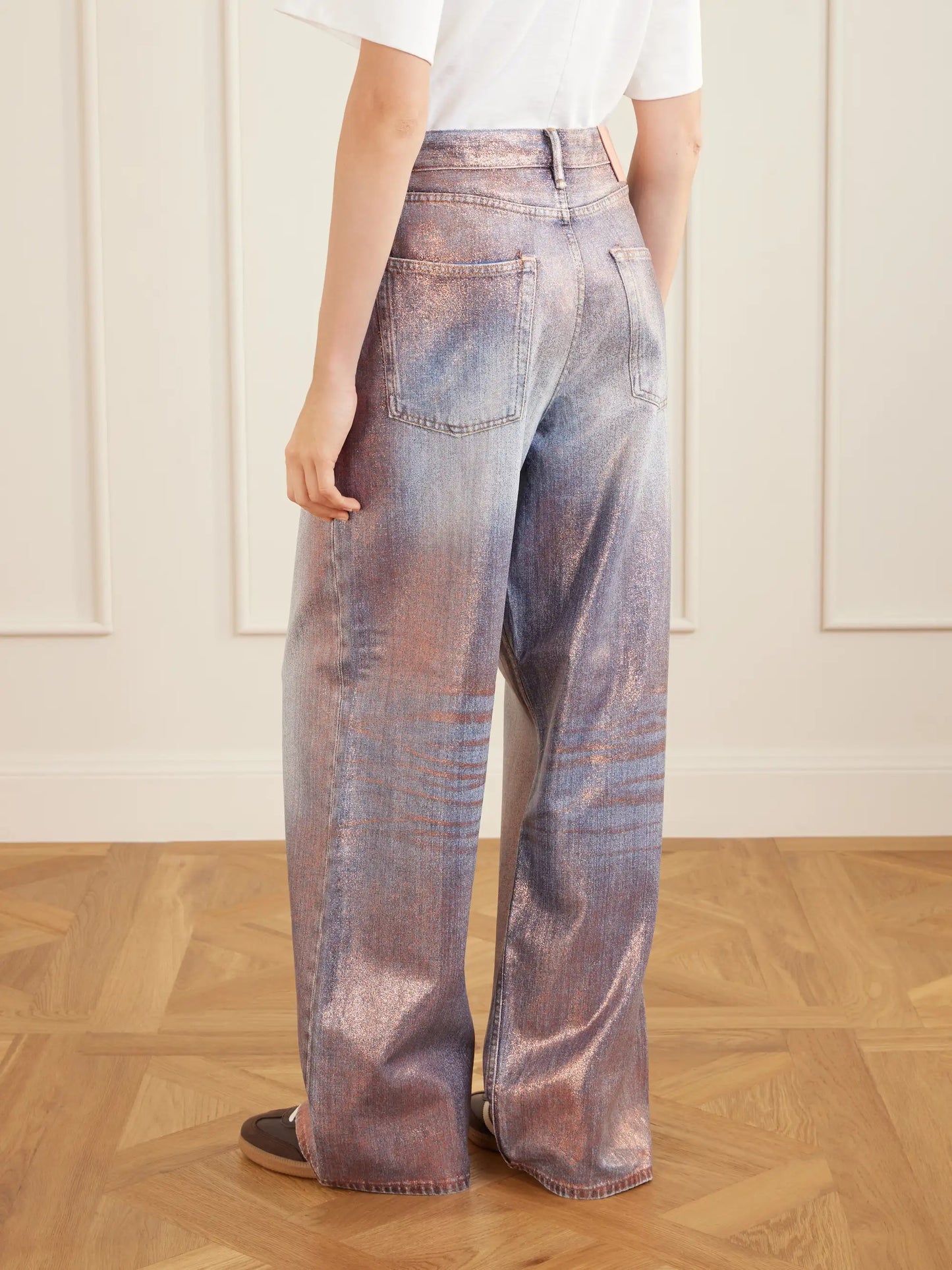 Glittered Wide-leg Pants
