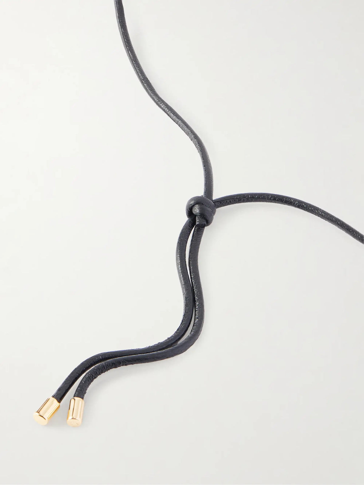Dagger Gold-plated, Quartz And Leather Necklace