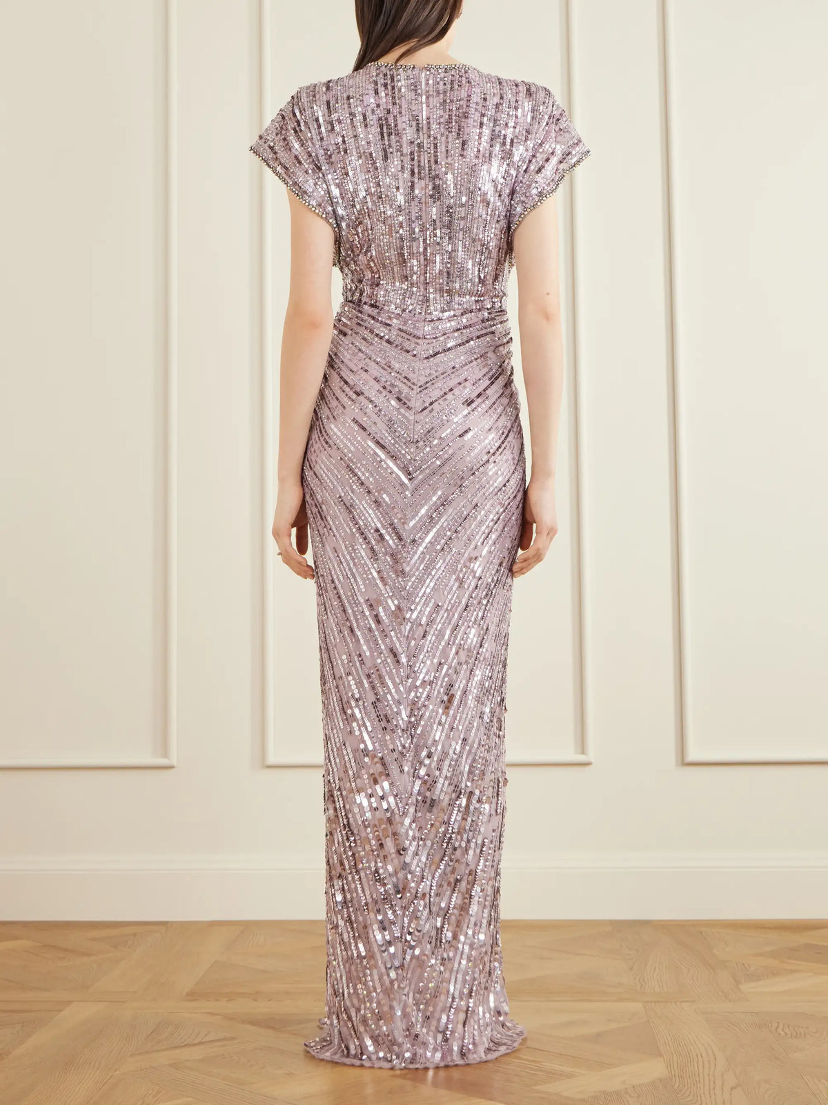 Zola Twisted Crystal-embellished Sequined Tulle Gown
