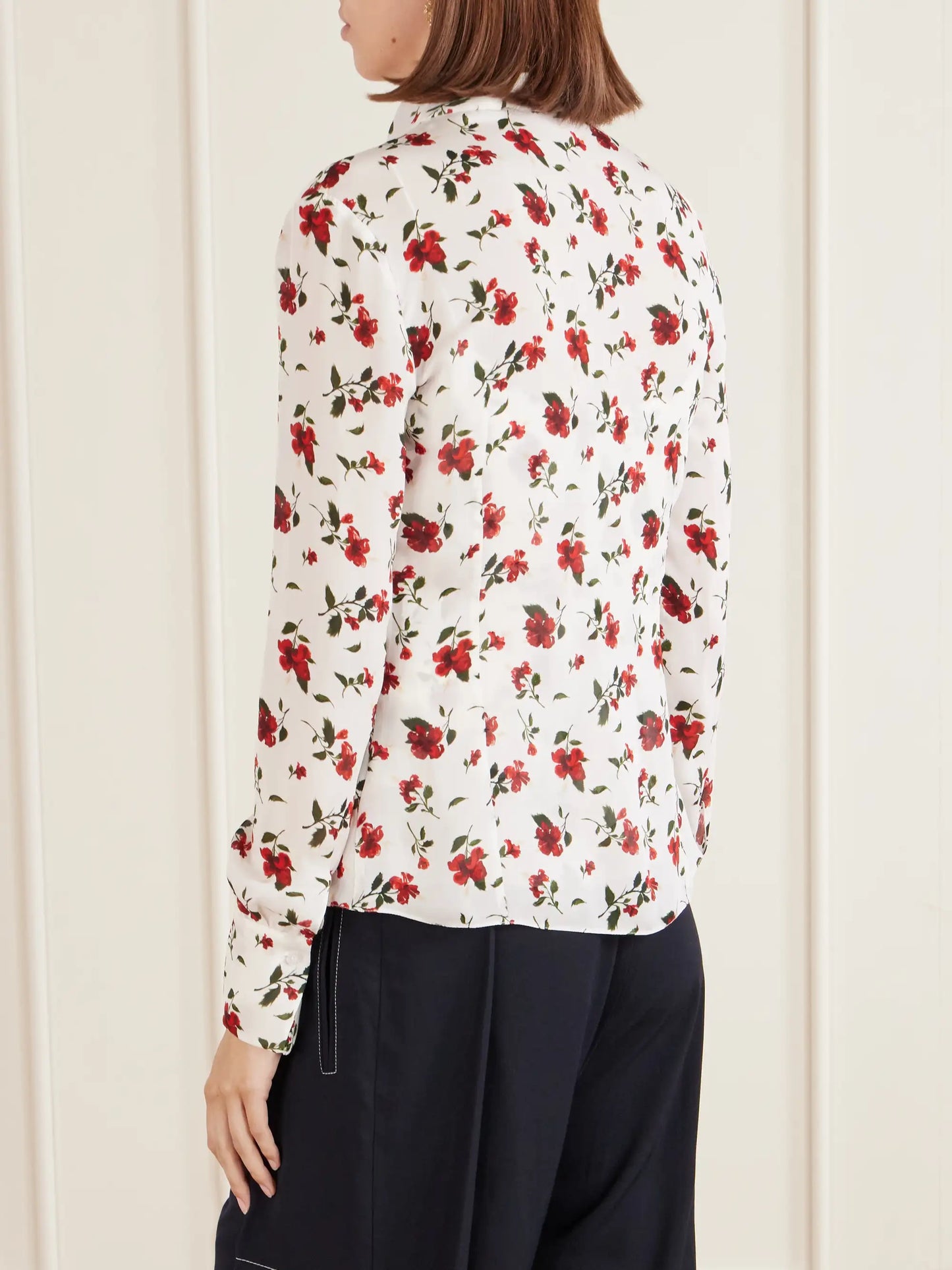 Hibiscus Floral-print Silk Blouse